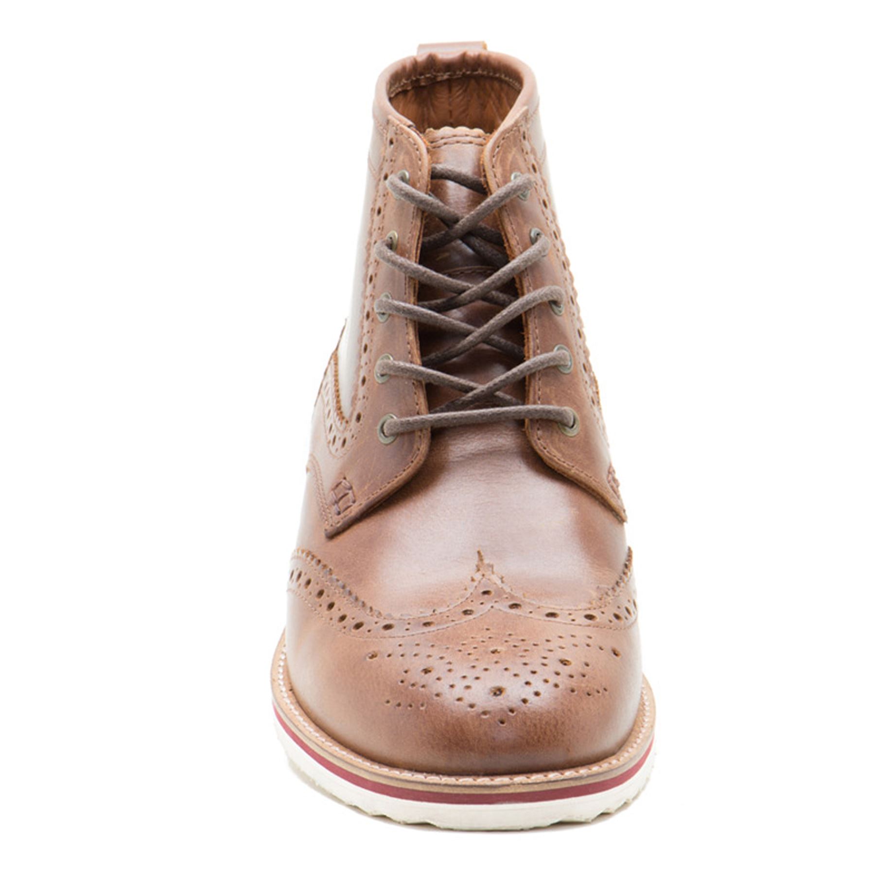 Contraste con roja suela Horwood de botas cordones Cinta Brogue hombre Tan para cuero a1q0Xfdaw