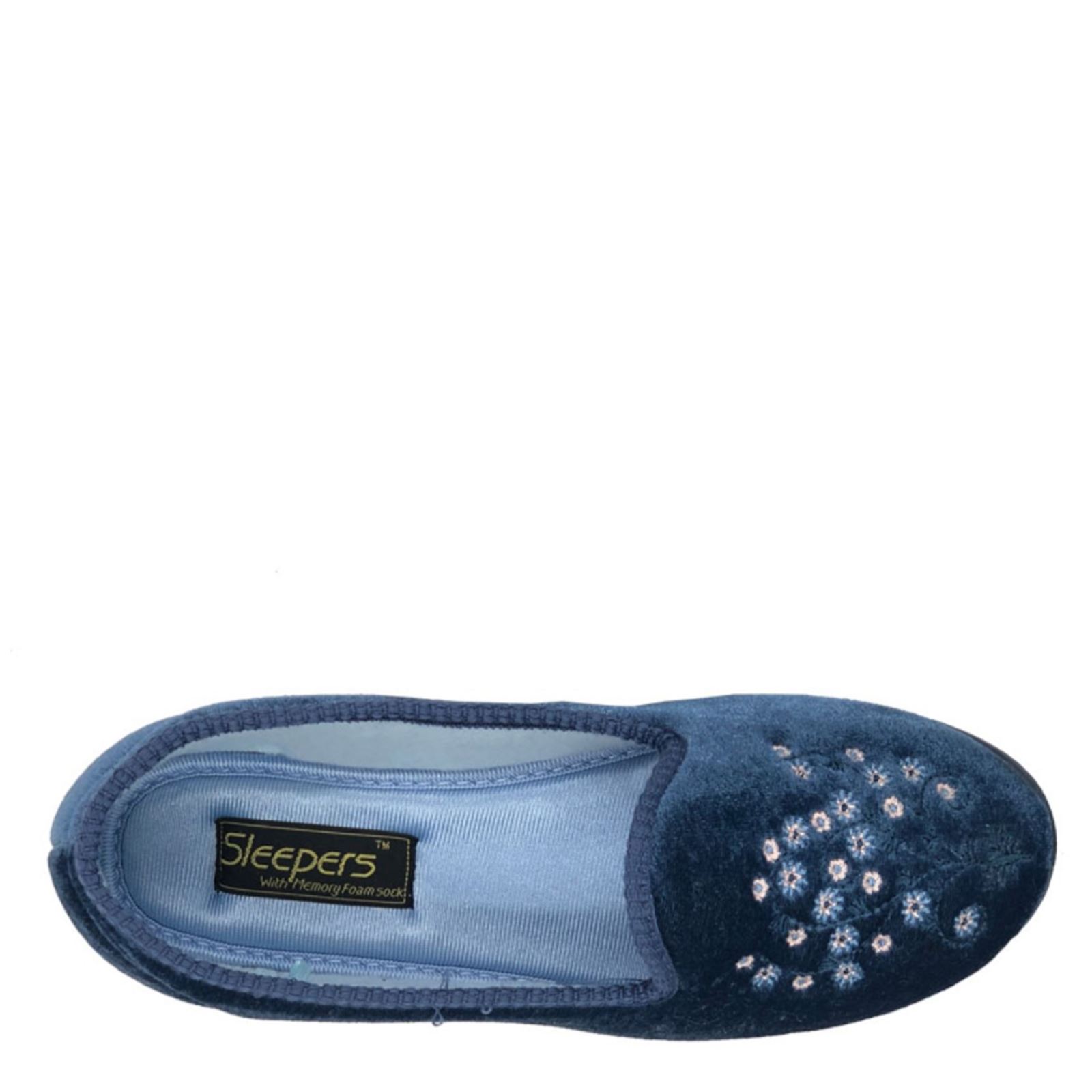 Zapatillas planas de terciopelo bordadas Sleepers Nieta para dama - Imagen 3 de 5