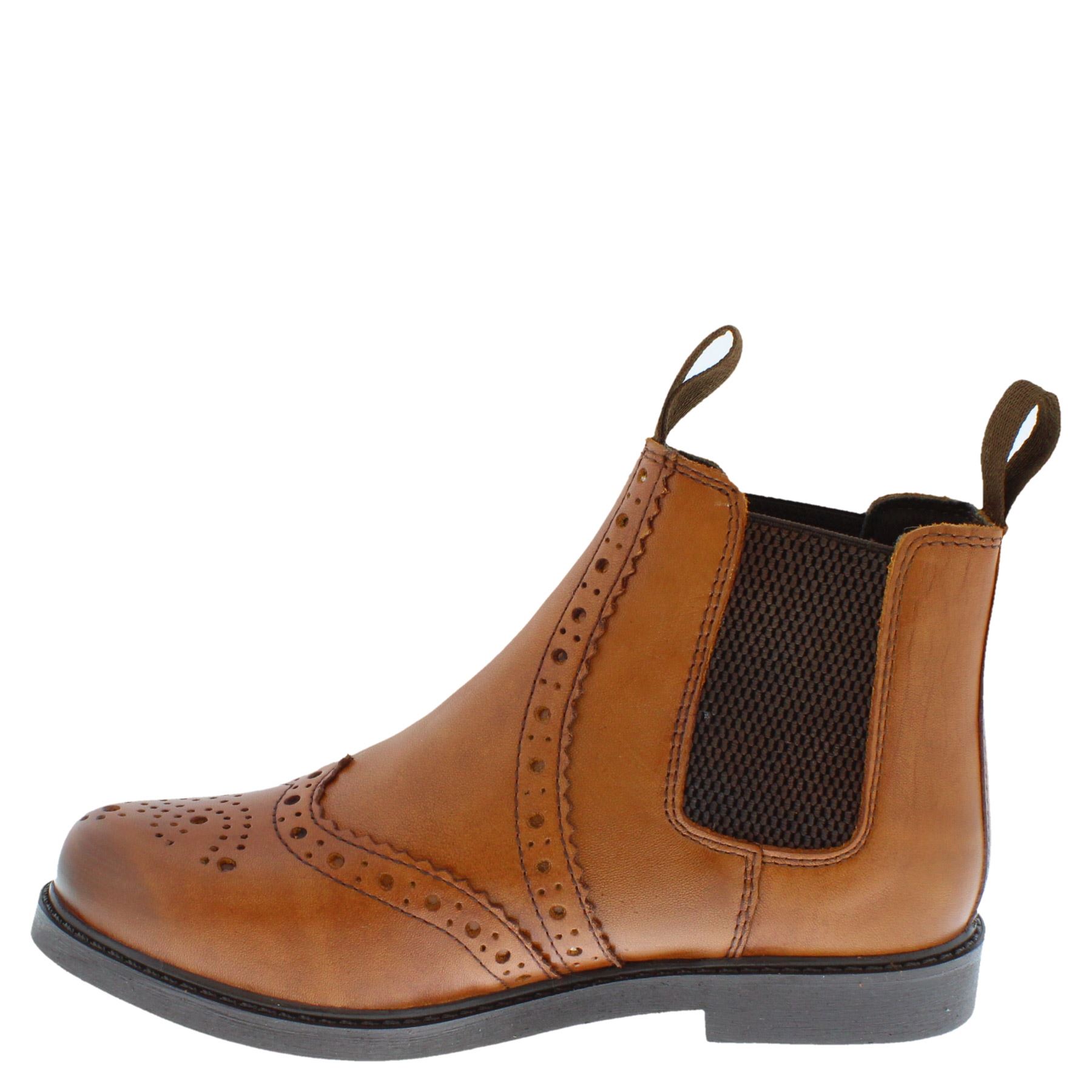 Frank James Cheltenham Boys Girls Brogue Chelsea Leather Jodphur Boots - Picture 21 of 25