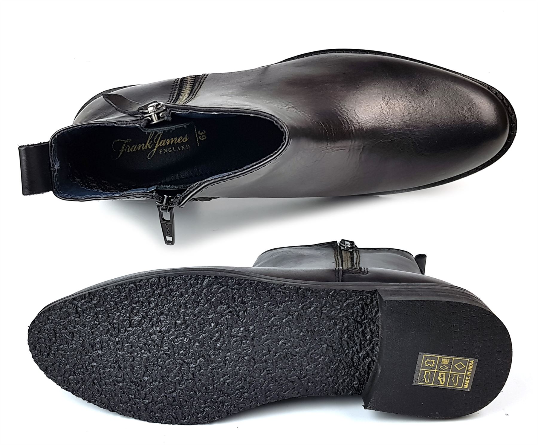 Frank james Leder Damen Reißverschluss Chelsea Stiefeletten Hellbraun Mittelhoch