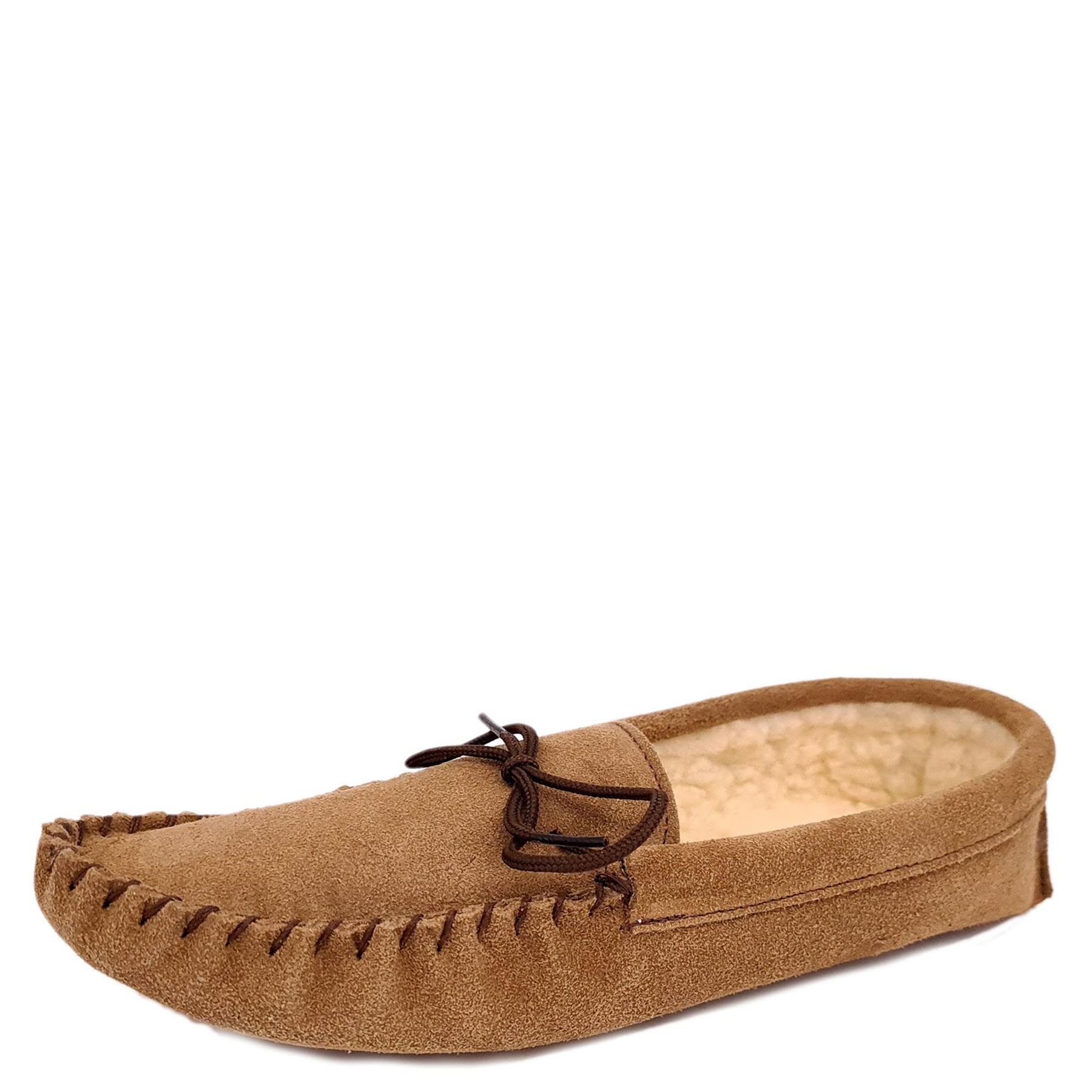 SAOLA Pantofole mocassino Coopers pelle scamosciata foderata calda suola morbida da uomo Made in England