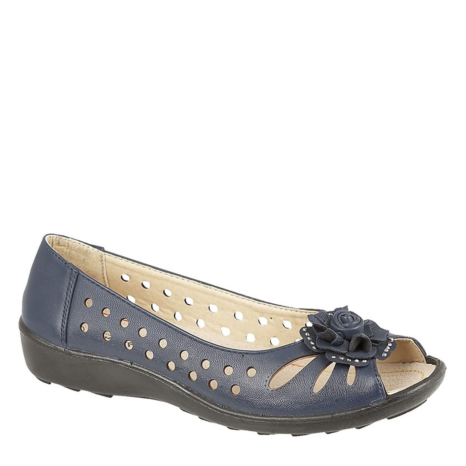 Boulevard L 515 Ladies' Open Toe Flower Slip On Sandals - Picture 6 of 11