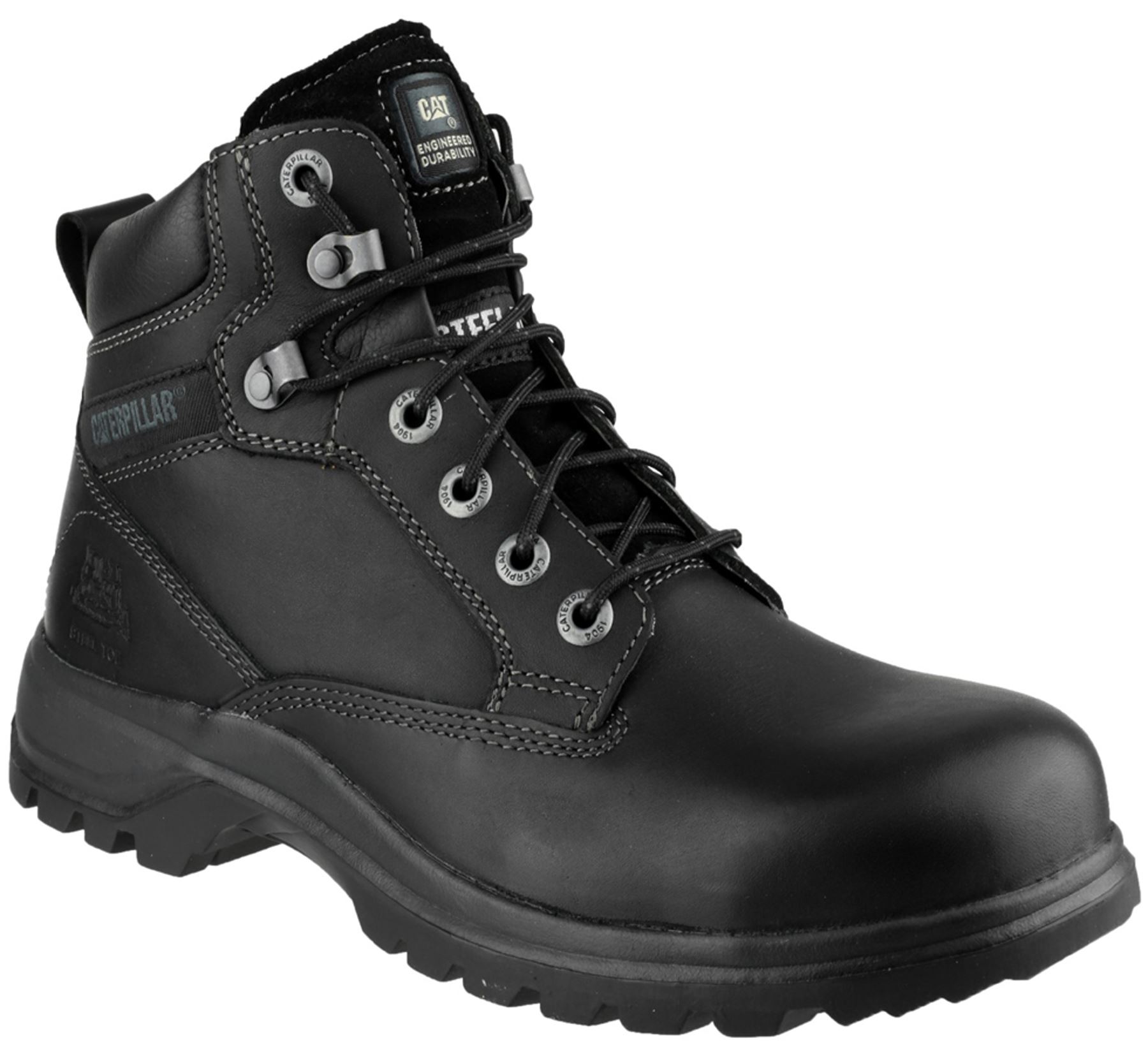 Caterpillar CAT Kitson S1 Black Leather Ladies Safety Steel Toecap Work