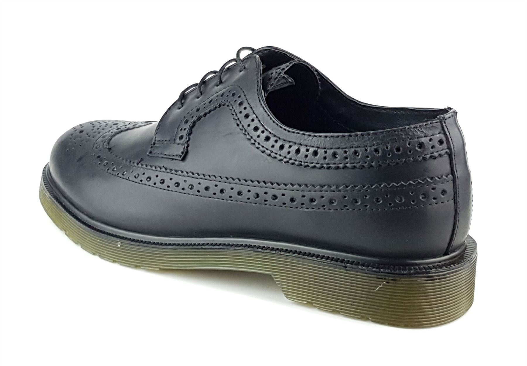mens leather brogues black