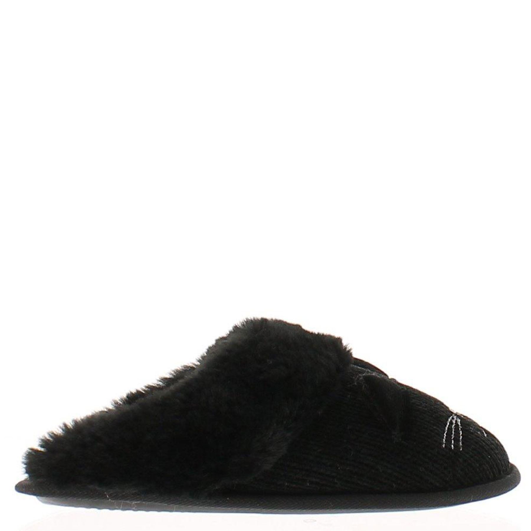 Cozipawz Kitz Cosy Women's Faux Fur Cat Mule Slippers Pink Black - Picture 3 of 7