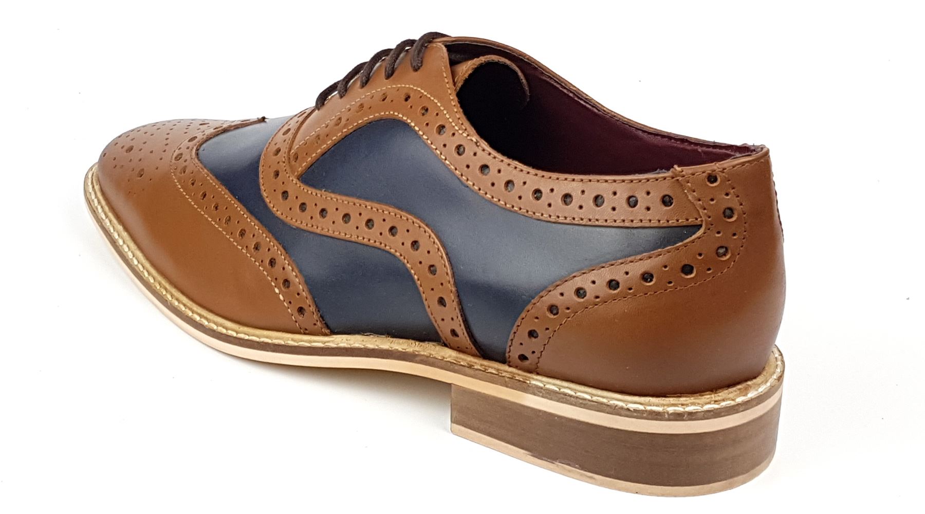 Frank James Newham Brogue Leather Shoes Lace Up Wingtip Spat Formal UK Size 7 - Picture 4 of 6
