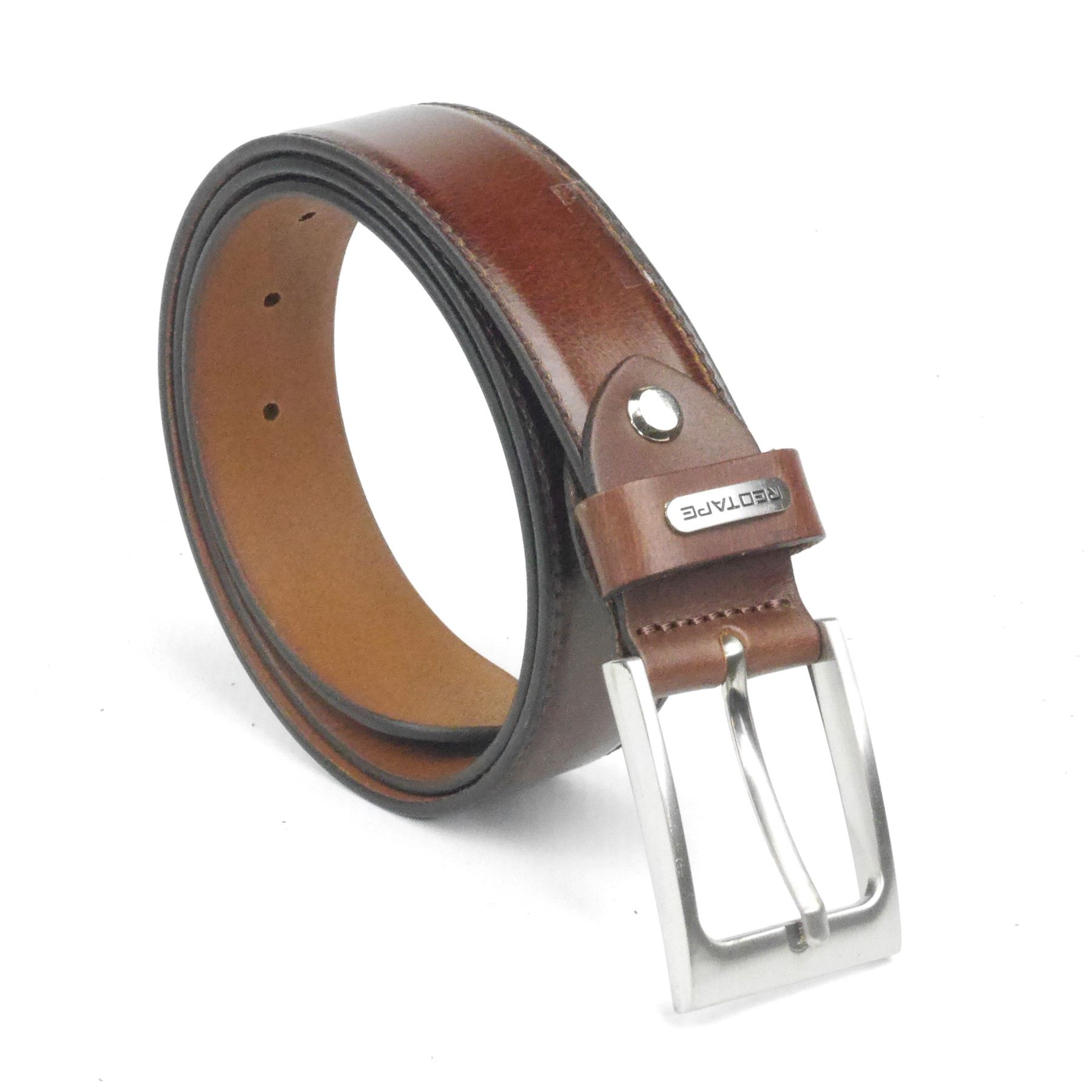 Cinturones de cuero para hombre Red Tape marrón bronceado bordo negro - Imagen 6 de 9