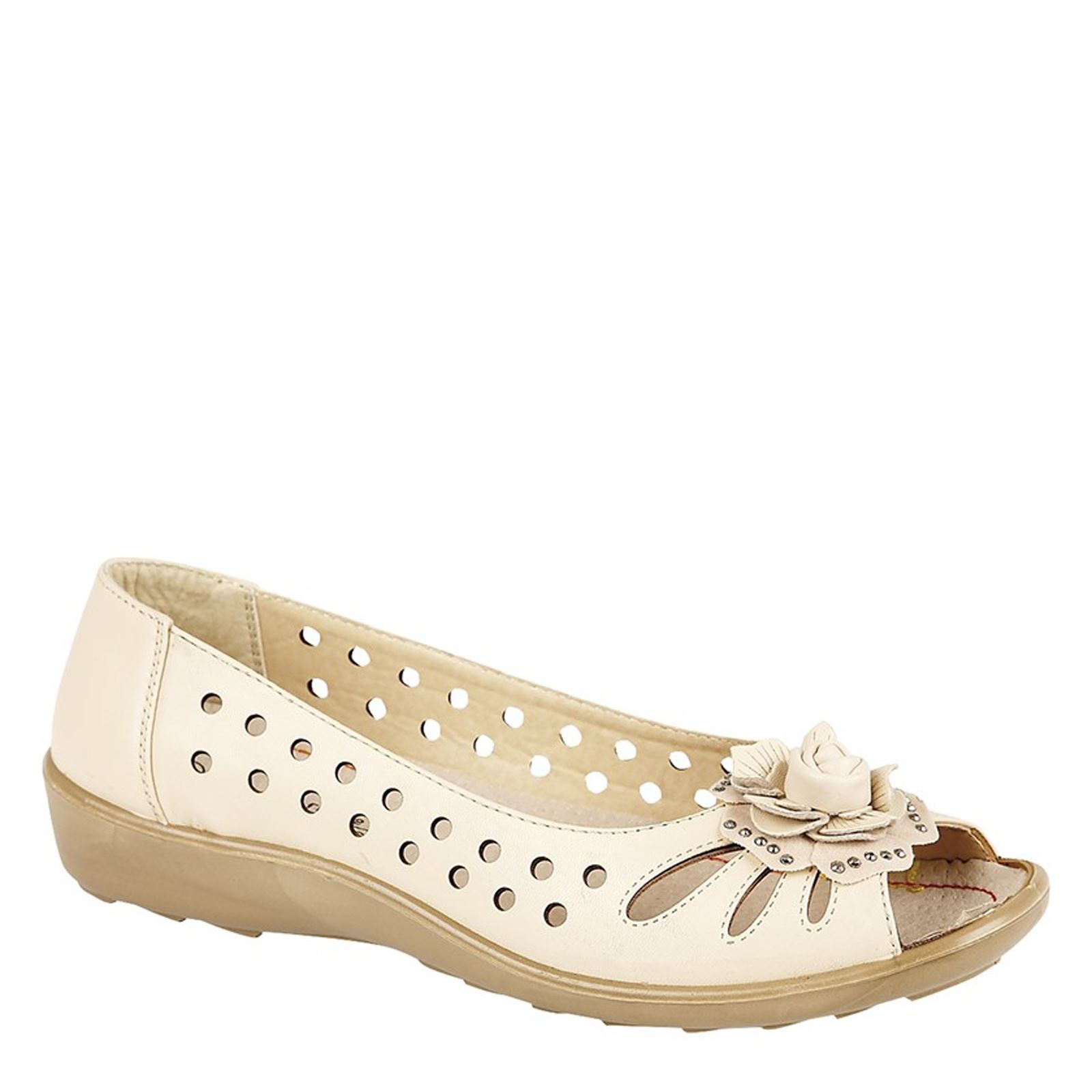 Boulevard L 515 Ladies' Open Toe Flower Slip On Sandals - Picture 2 of 11