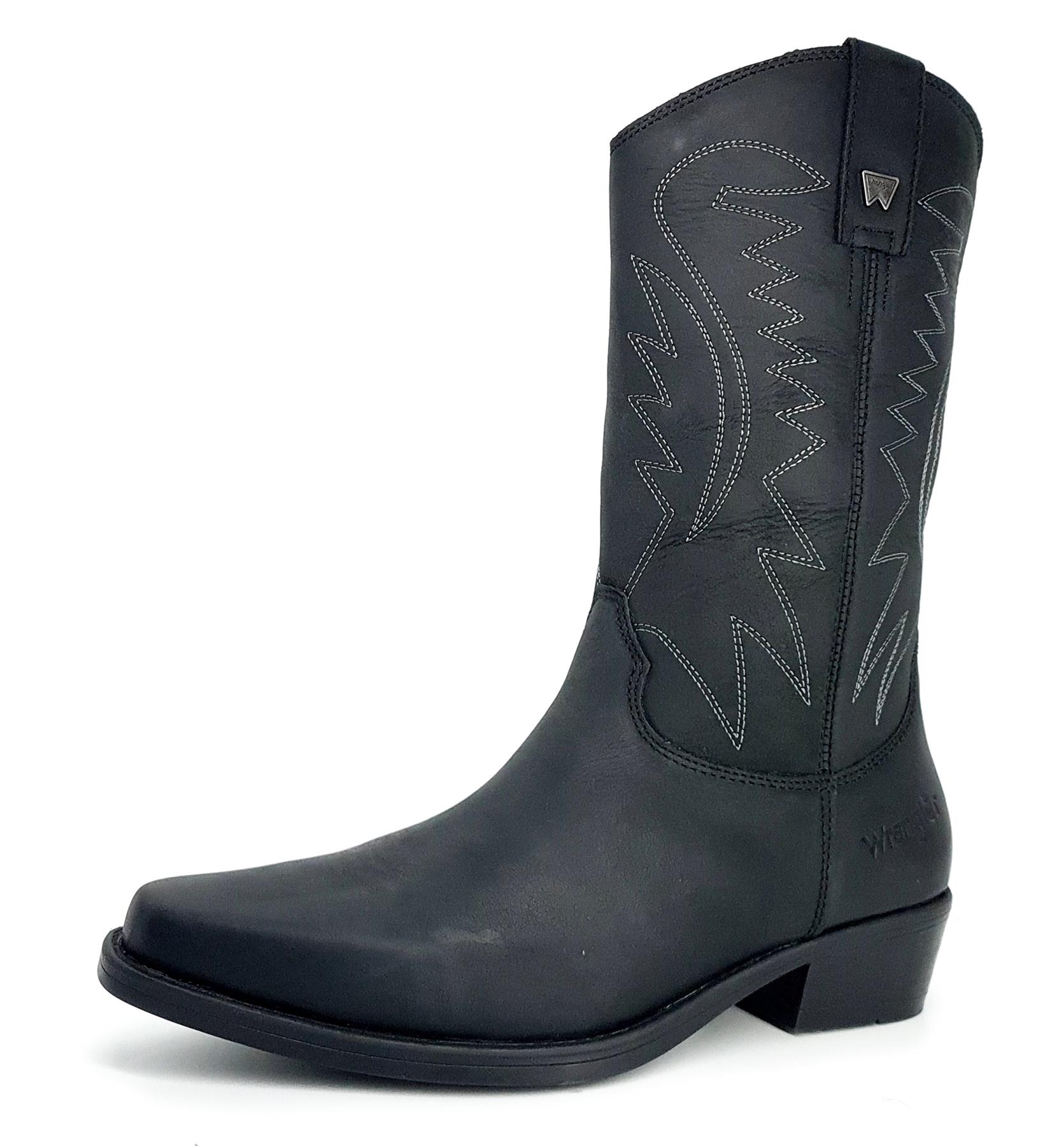 Botas vaqueras Wrangler Tex Hi de cuero marrón para hombre - Imagen 3 de 14