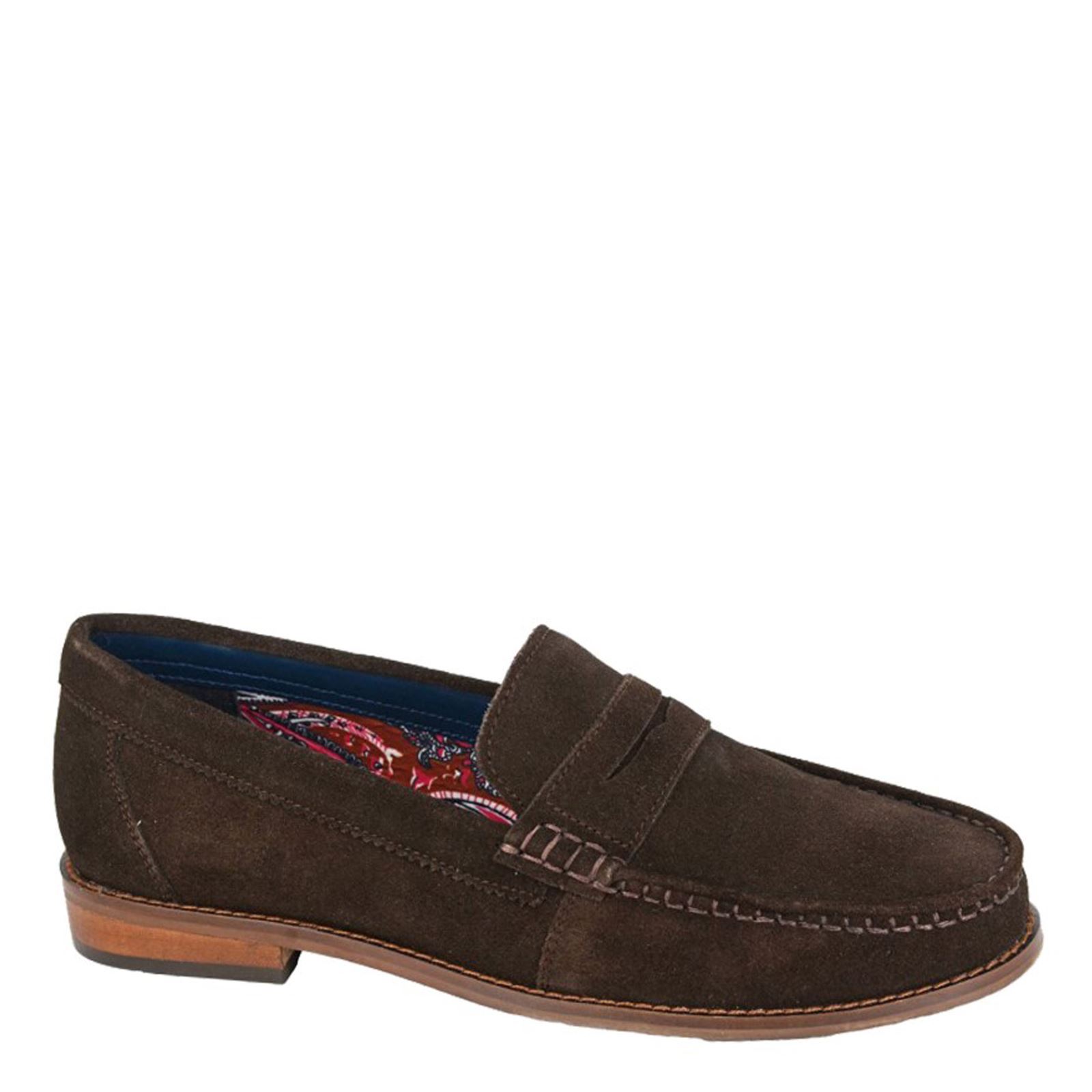 Roamers M 440 Men's Suede Slip On Penny Loafers - Picture 4 of 5