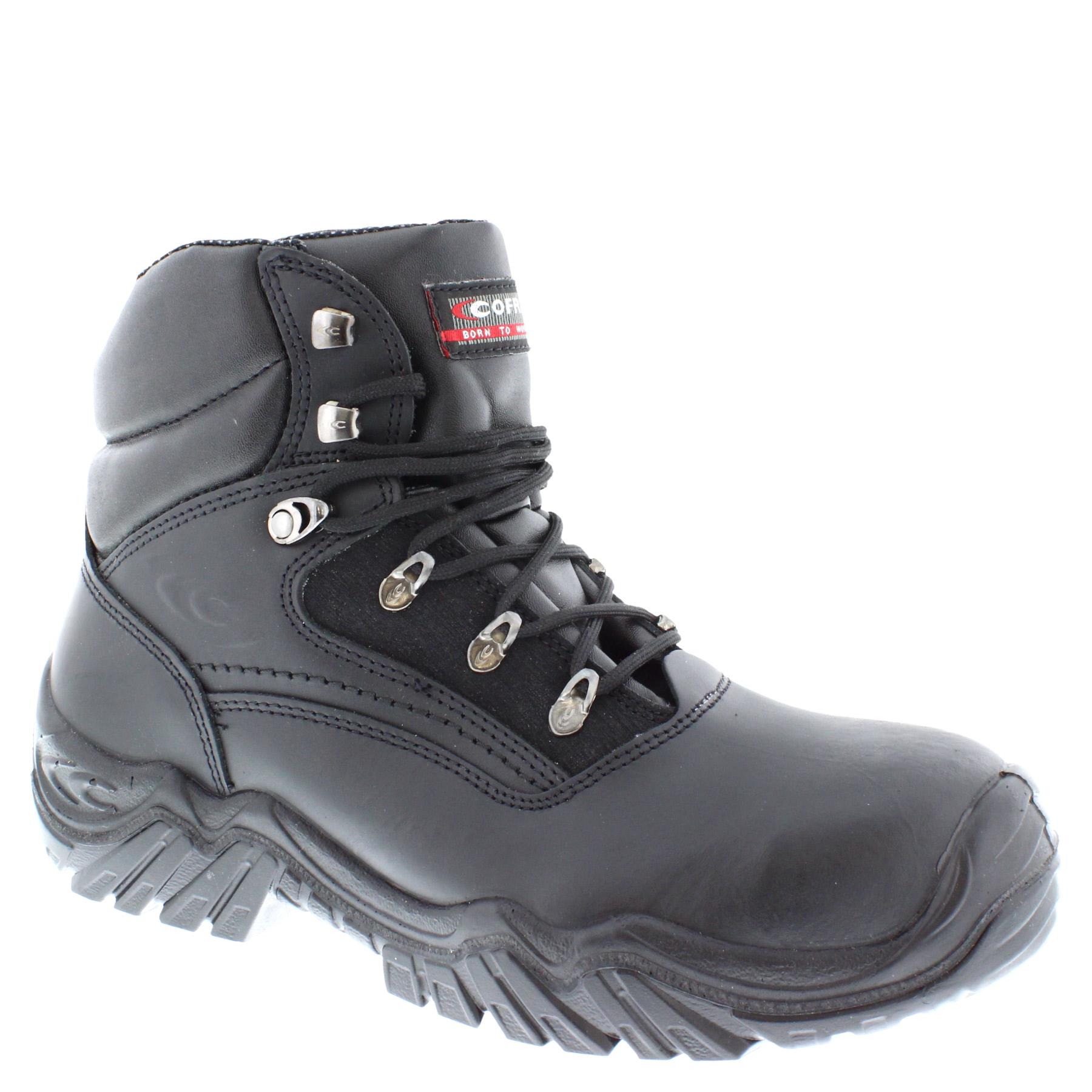 Cofra Ortles Men's S3 Water Repellent Black Leather Lace Up Safety Boots - Picture 2 of 9