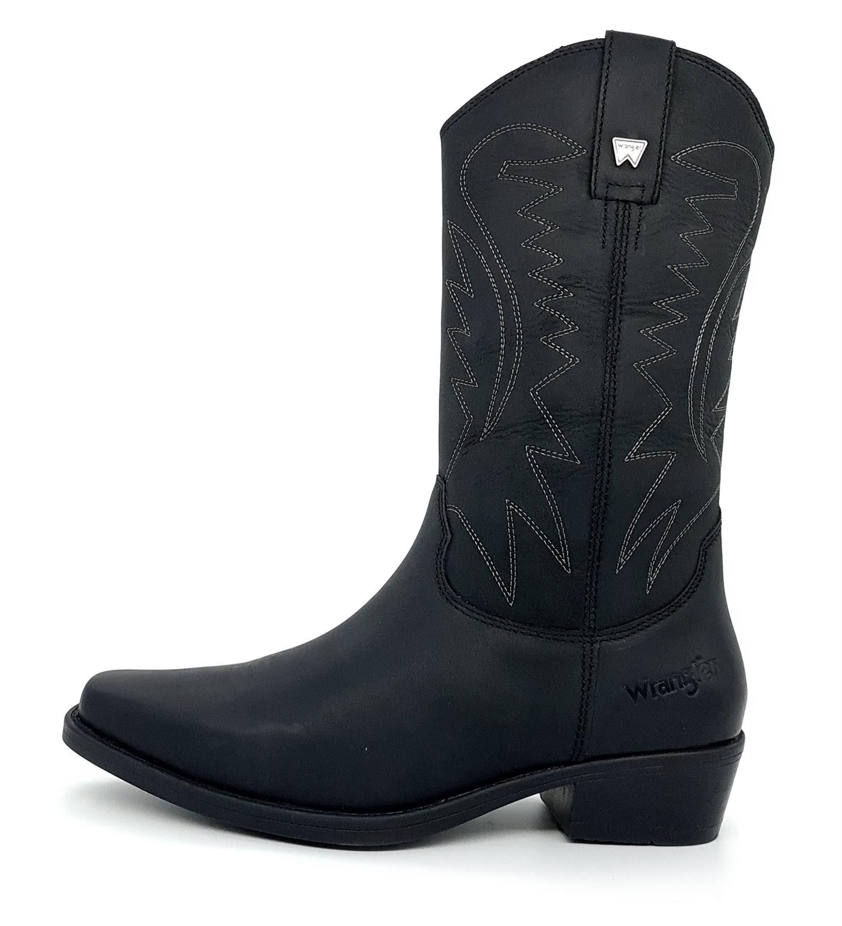 Botas vaqueras Wrangler Tex Hi de cuero marrón para hombre - Imagen 4 de 14