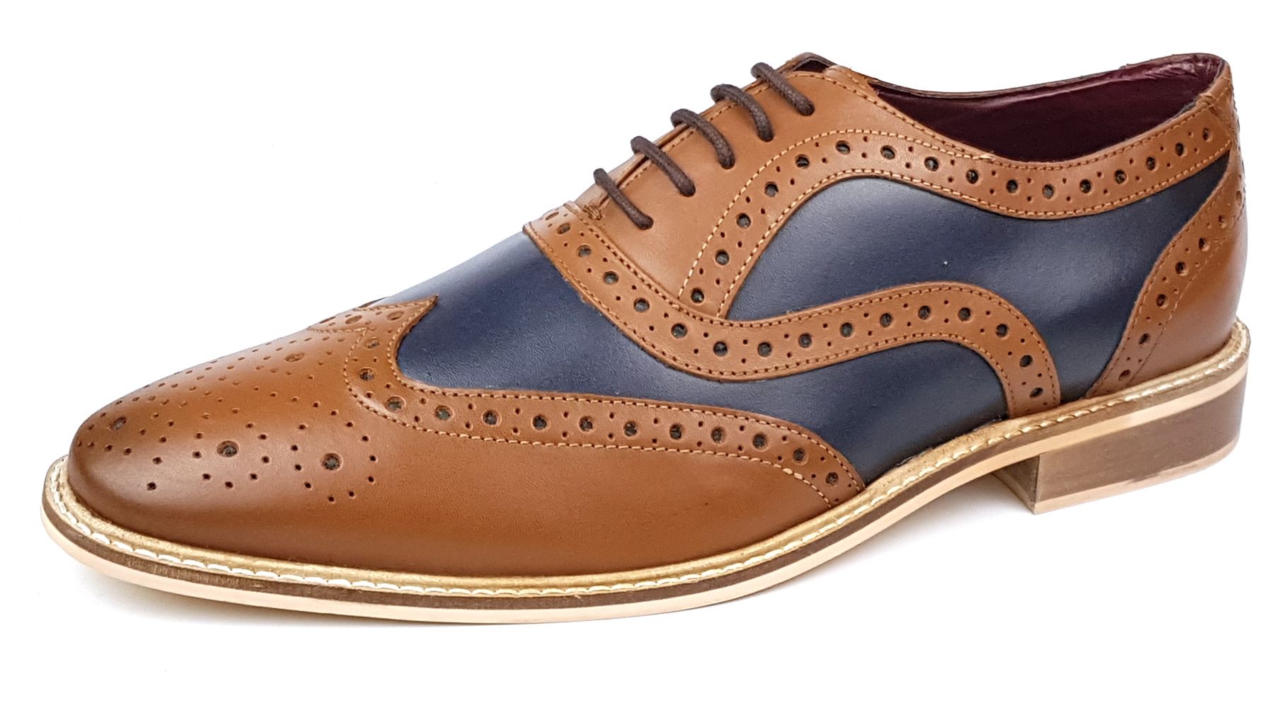 Frank James Newham Brogue Leather Shoes Lace Up Wingtip Spat Formal UK Size 7 - Picture 2 of 6