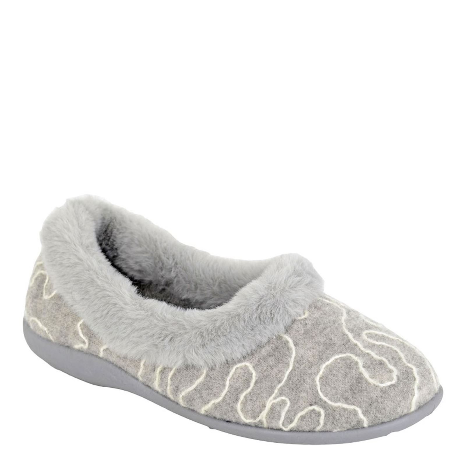 Zapatillas sin cordones cálidas con puño de piel sintética Sleepers Deeta para dama - Imagen 2 de 5