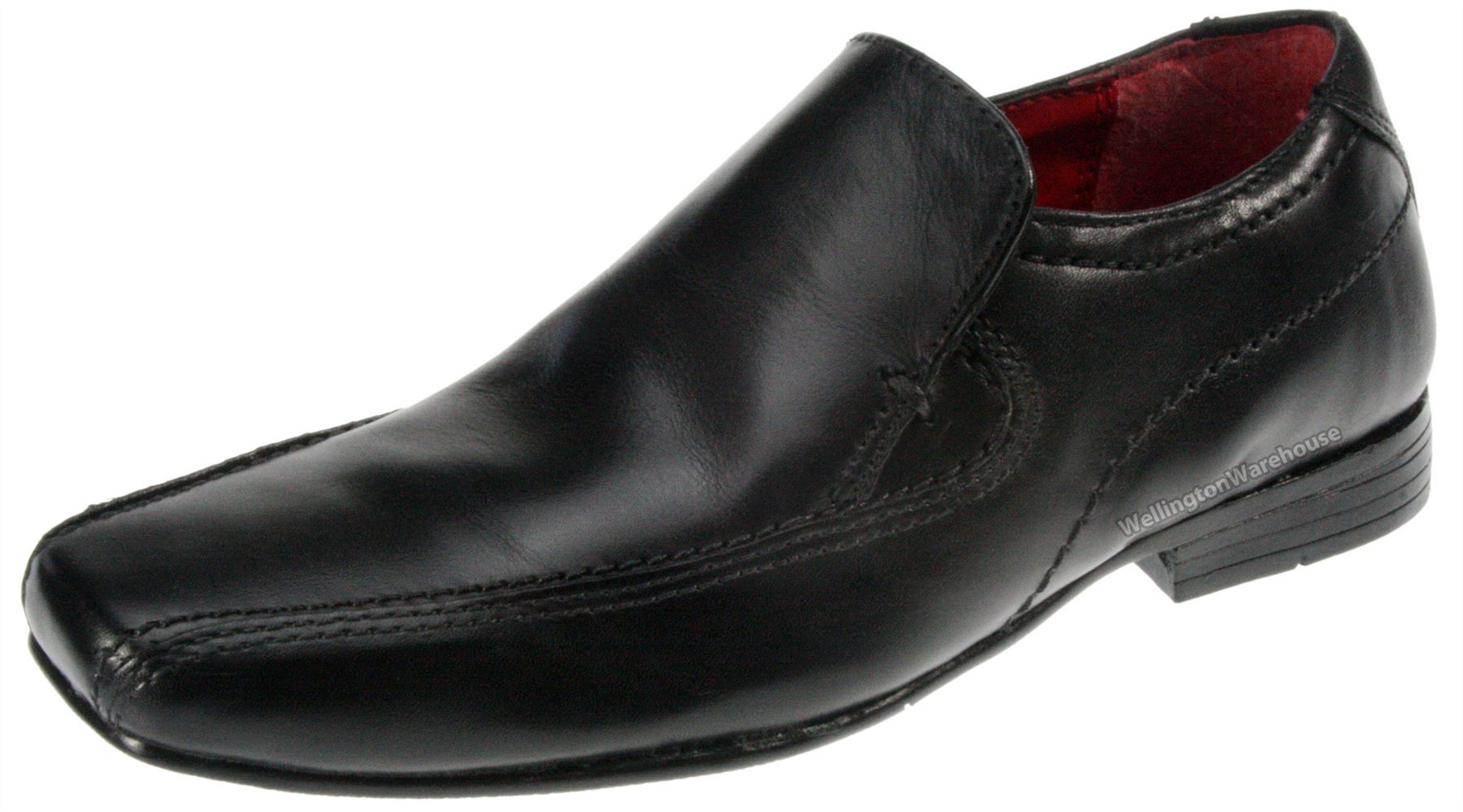 Red Tape Oakham Black Slip On Formal Shoes School Leather Boys