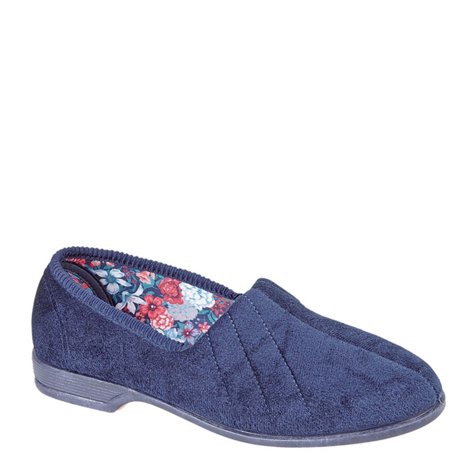 Zapatillas de terciopelo Sleepers Audrey para dama con tapa enrollable en V - Imagen 4 de 9