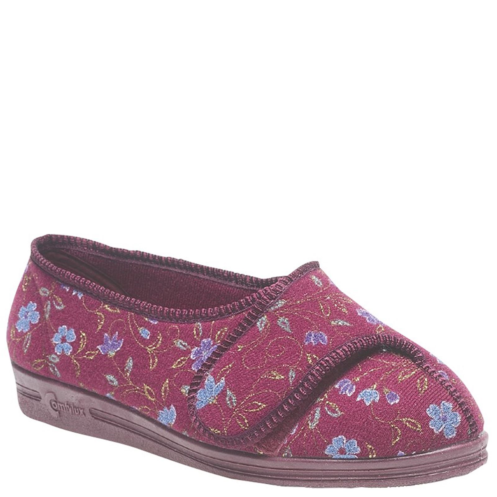 Comfylux Davina Ladies' Super Wide Fit Touch Fastening Slippers - Picture 5 of 5