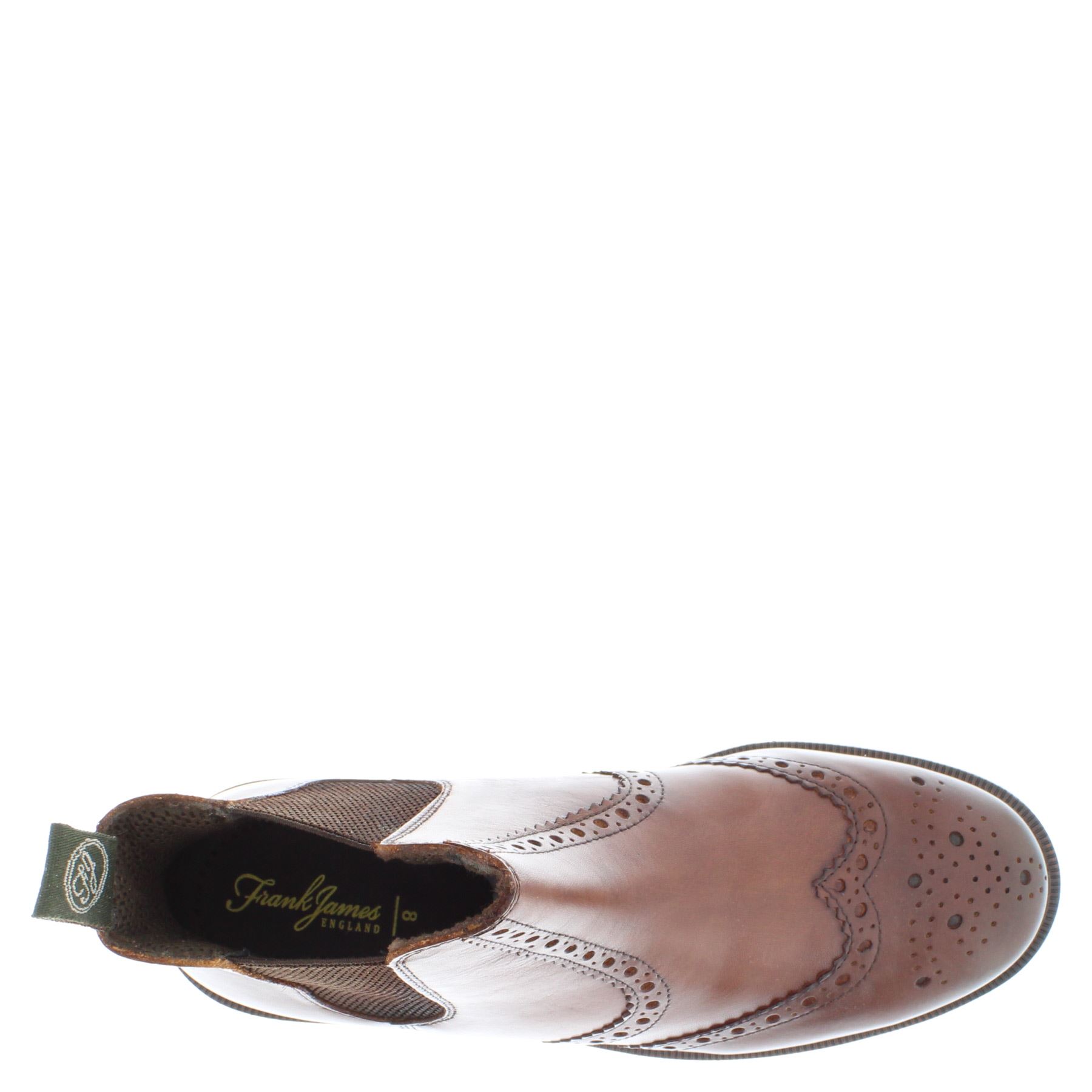Herren Leder Hellbraun Chelsea Händler Brogue Stiefel Gepolstert Warkton Braun Schwarz - Bild 16 von 41