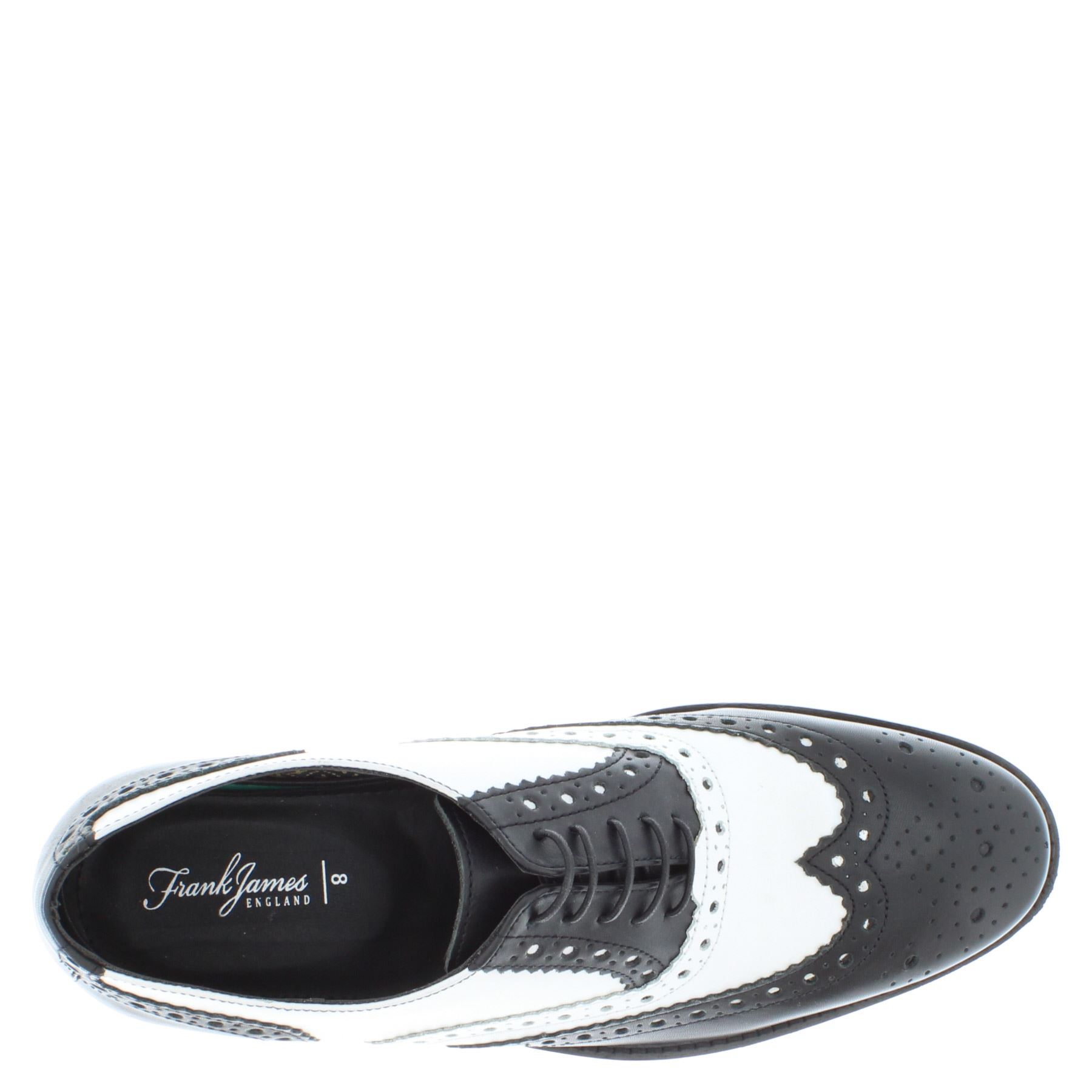 Frank James Redford Mens Leather Lace Up Wingtip Formal Gatsby Brogue Shoes - Picture 8 of 36