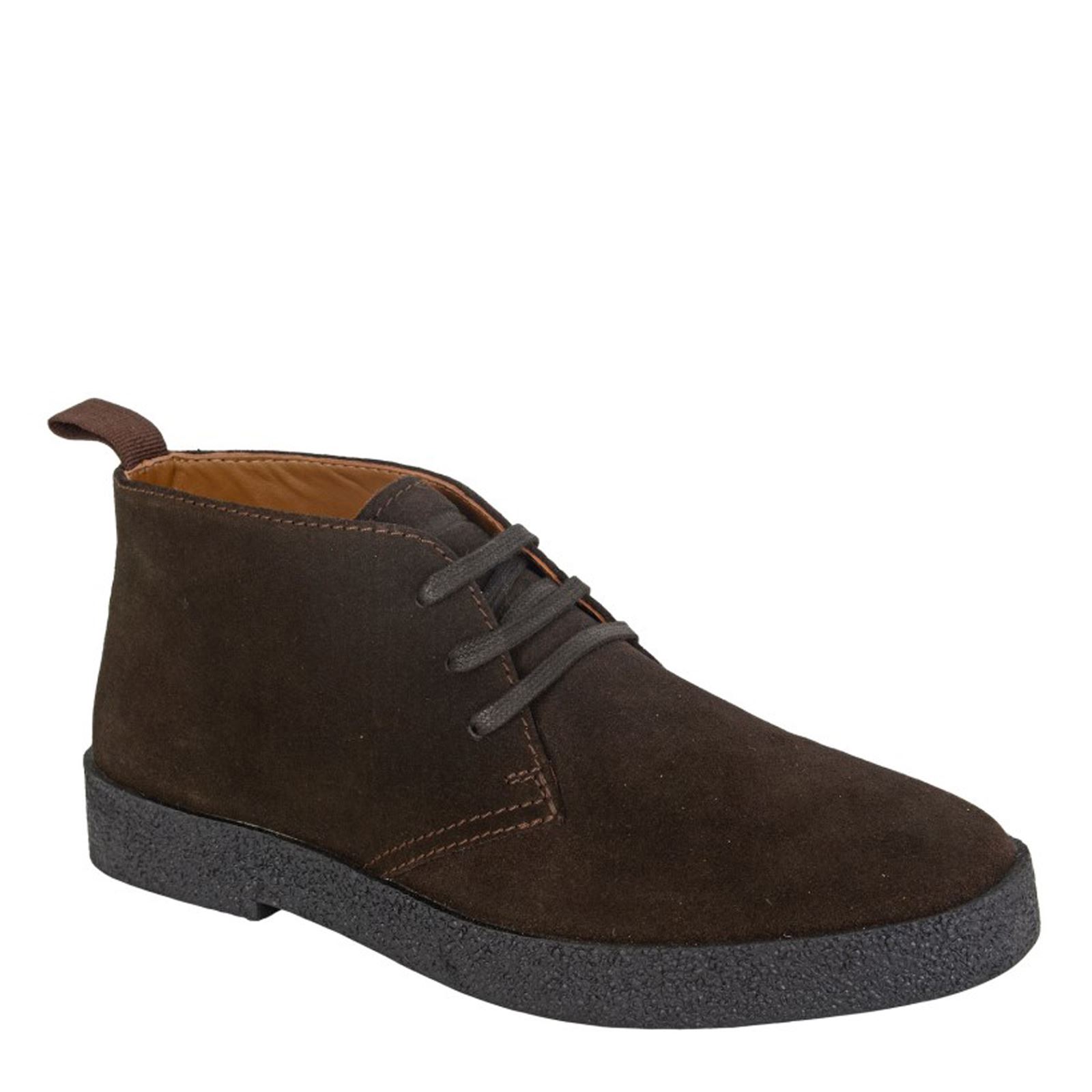Roamers M 759 Men's 3 Eyelet Lace Up Suede Casual Chukka Desert Boots - Picture 2 of 7