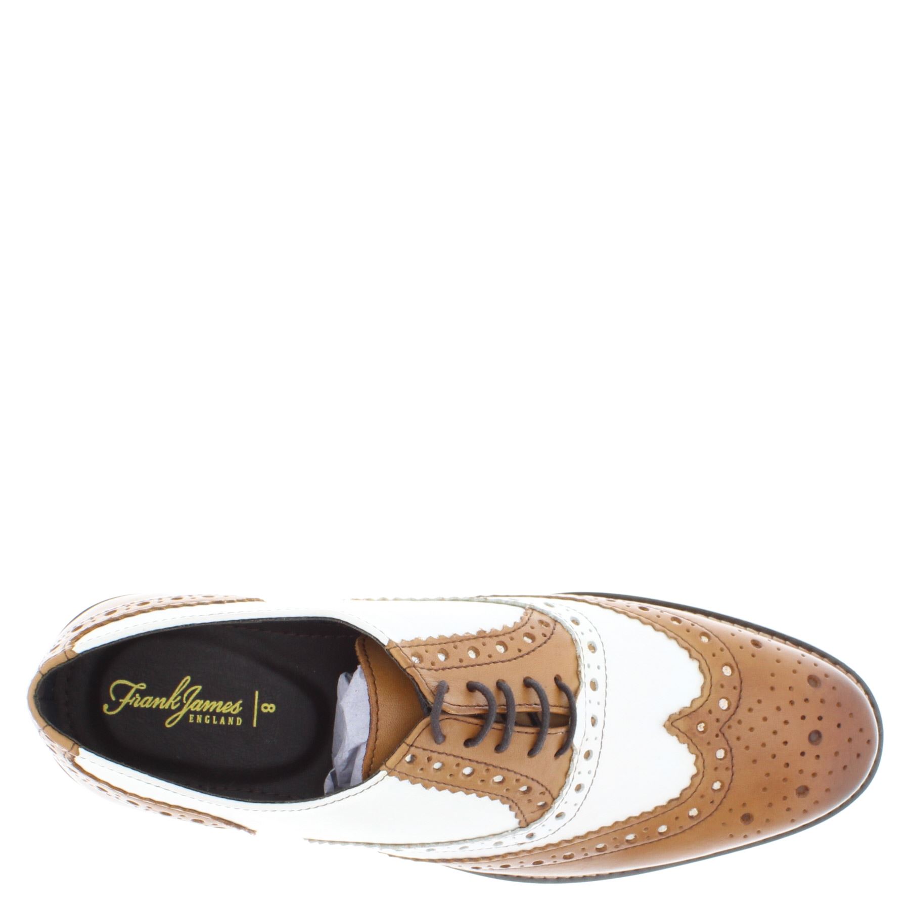 Frank James Redford Mens Leather Lace Up Wingtip Formal Gatsby Brogue Shoes - Picture 35 of 36