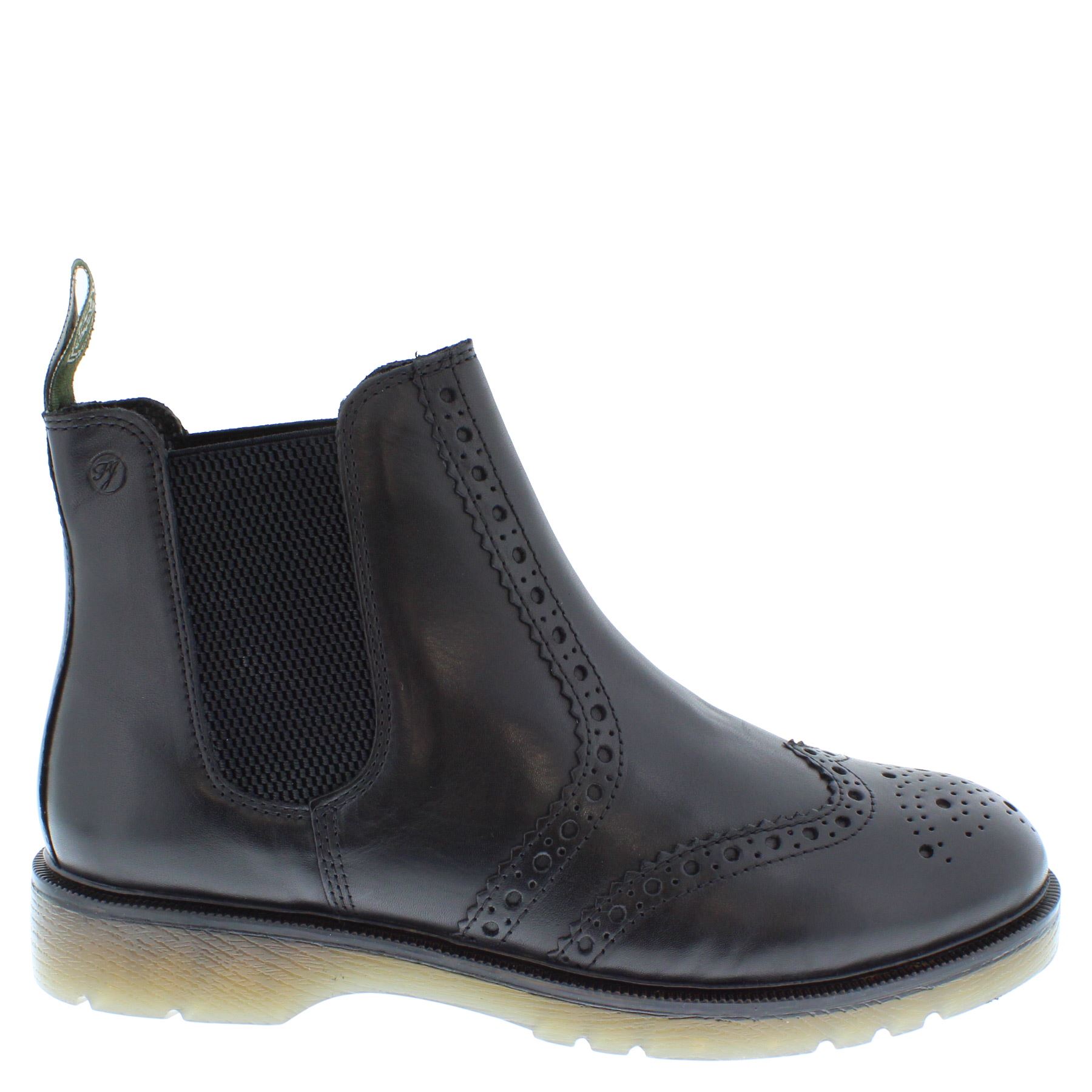 Herren Leder Hellbraun Chelsea Händler Brogue Stiefel Gepolstert Warkton Braun Schwarz - Bild 3 von 41
