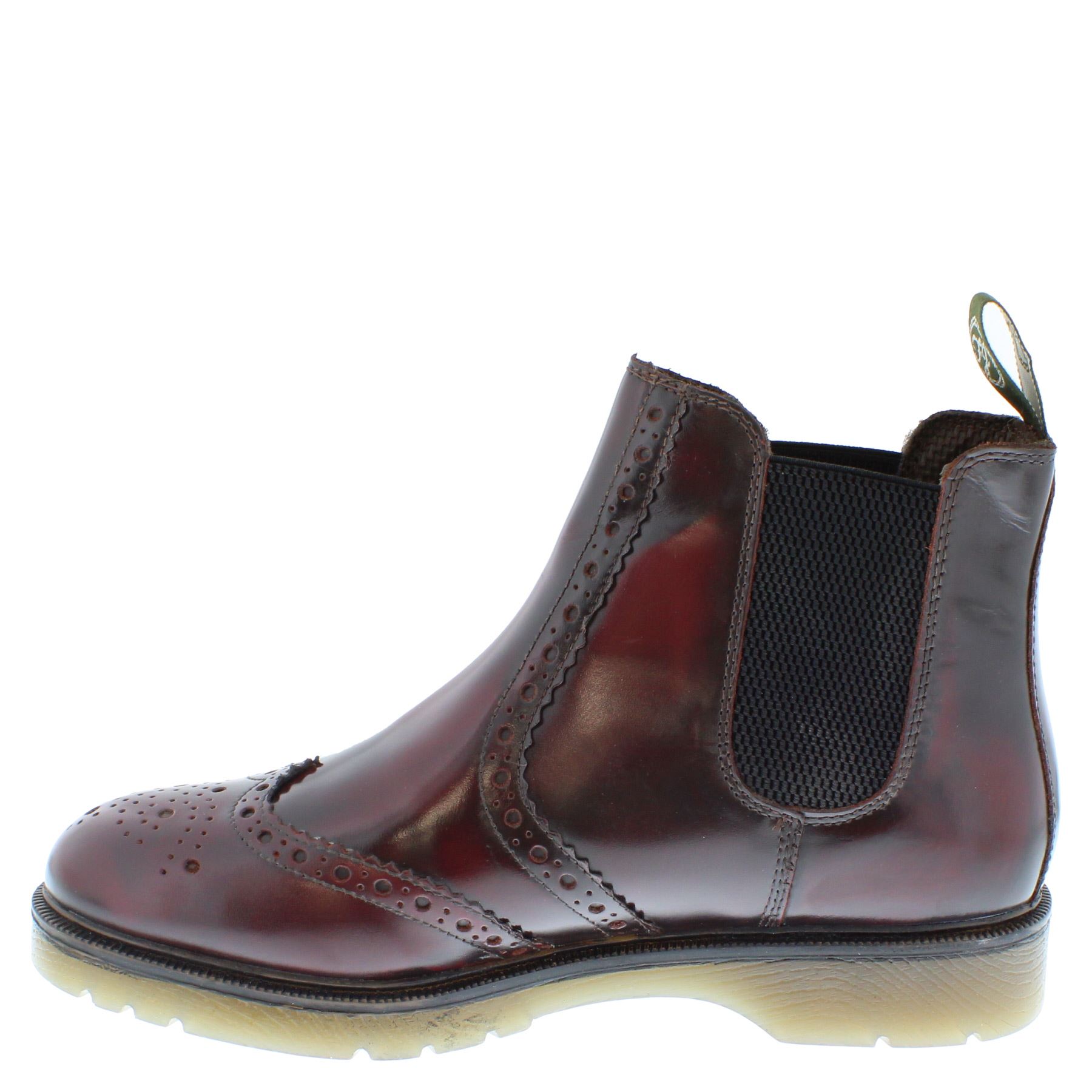 Herren Leder Hellbraun Chelsea Händler Brogue Stiefel Gepolstert Warkton Braun Schwarz - Bild 29 von 41