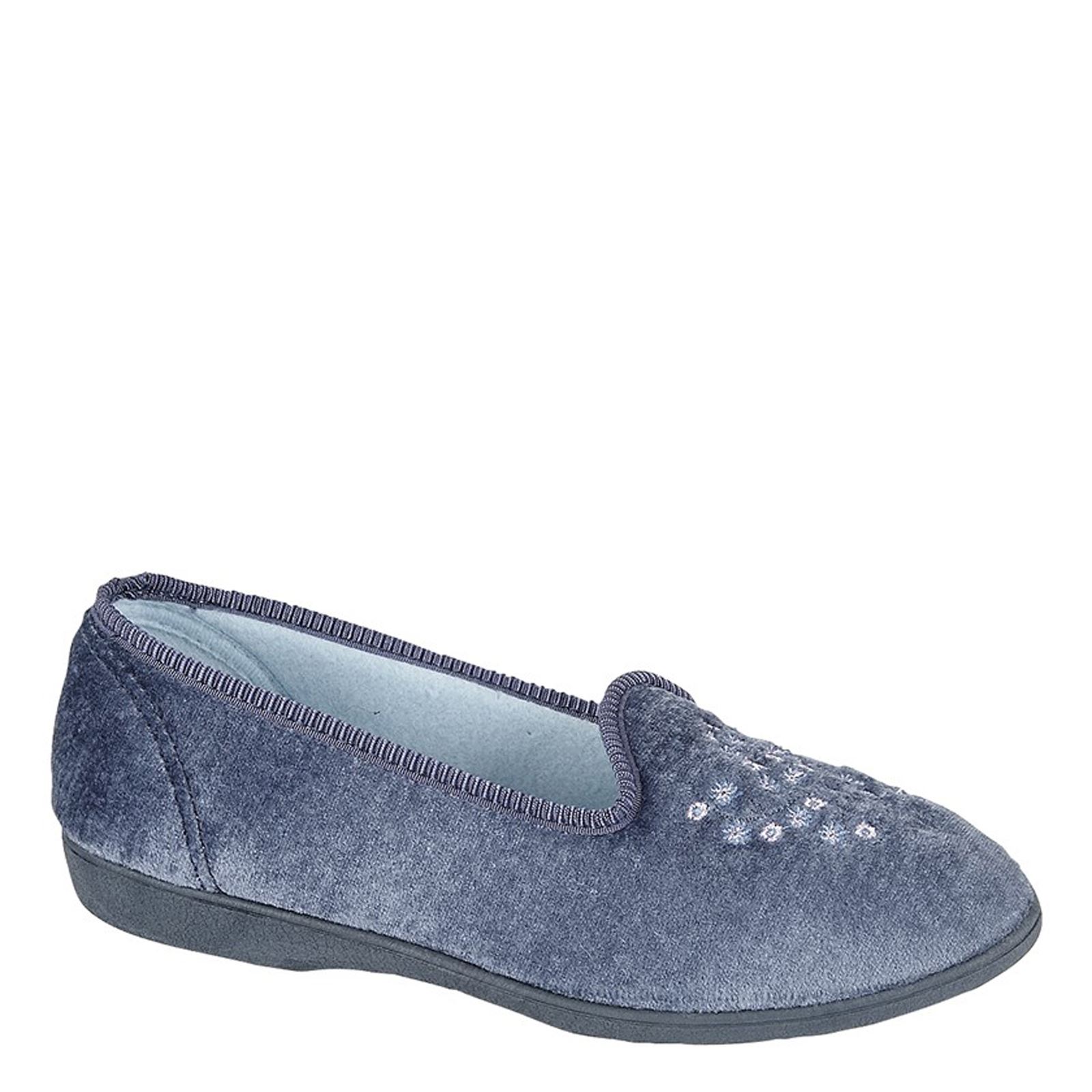 Zapatillas planas de terciopelo bordadas Sleepers Nieta para dama - Imagen 2 de 5