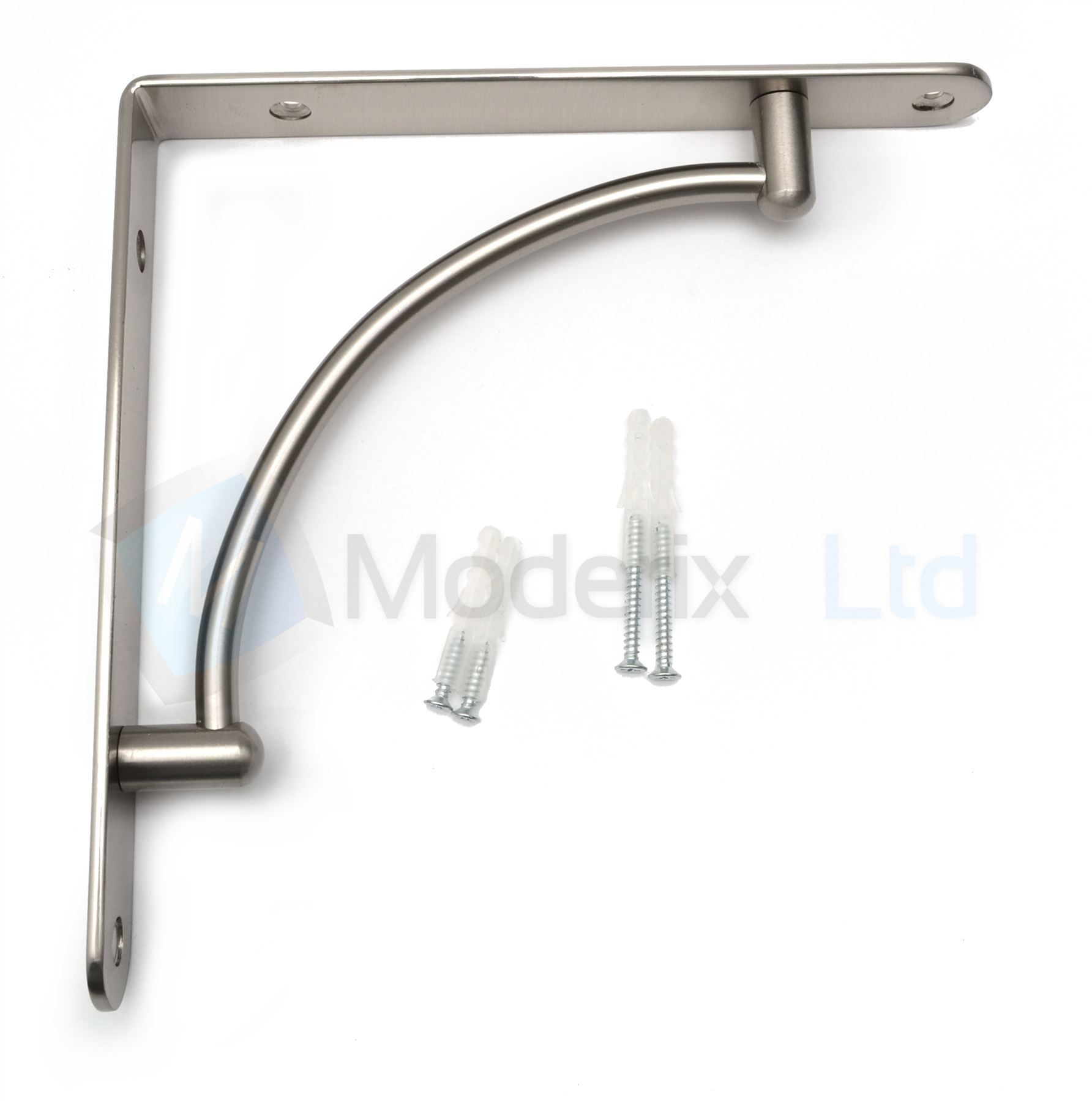 One High Quality Brushed Chrome Fixed Shelf Brackets Supports With