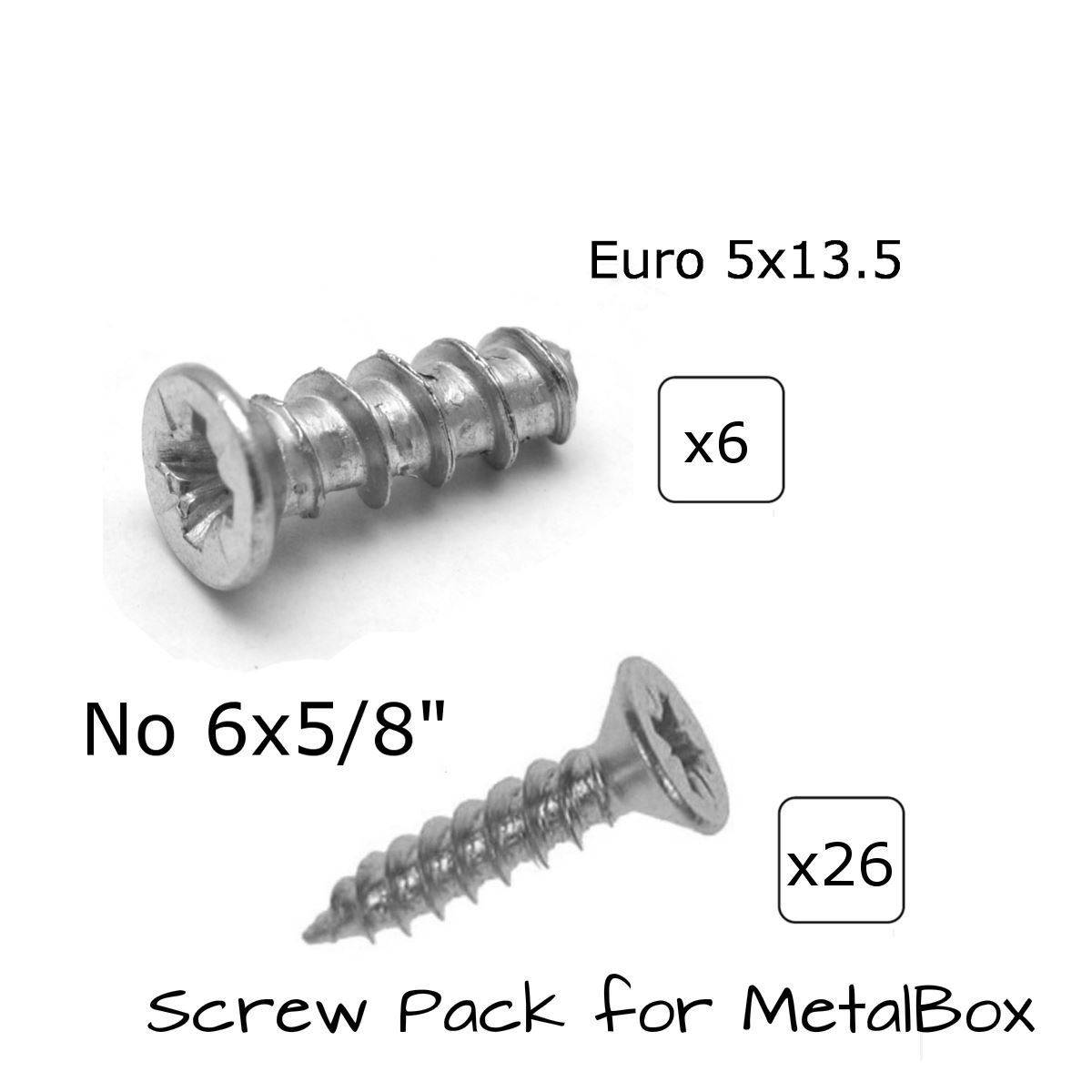 Fixing Screws Pack for h17mm h27mm h35mm 45mm Grooved MetaBox Drawer