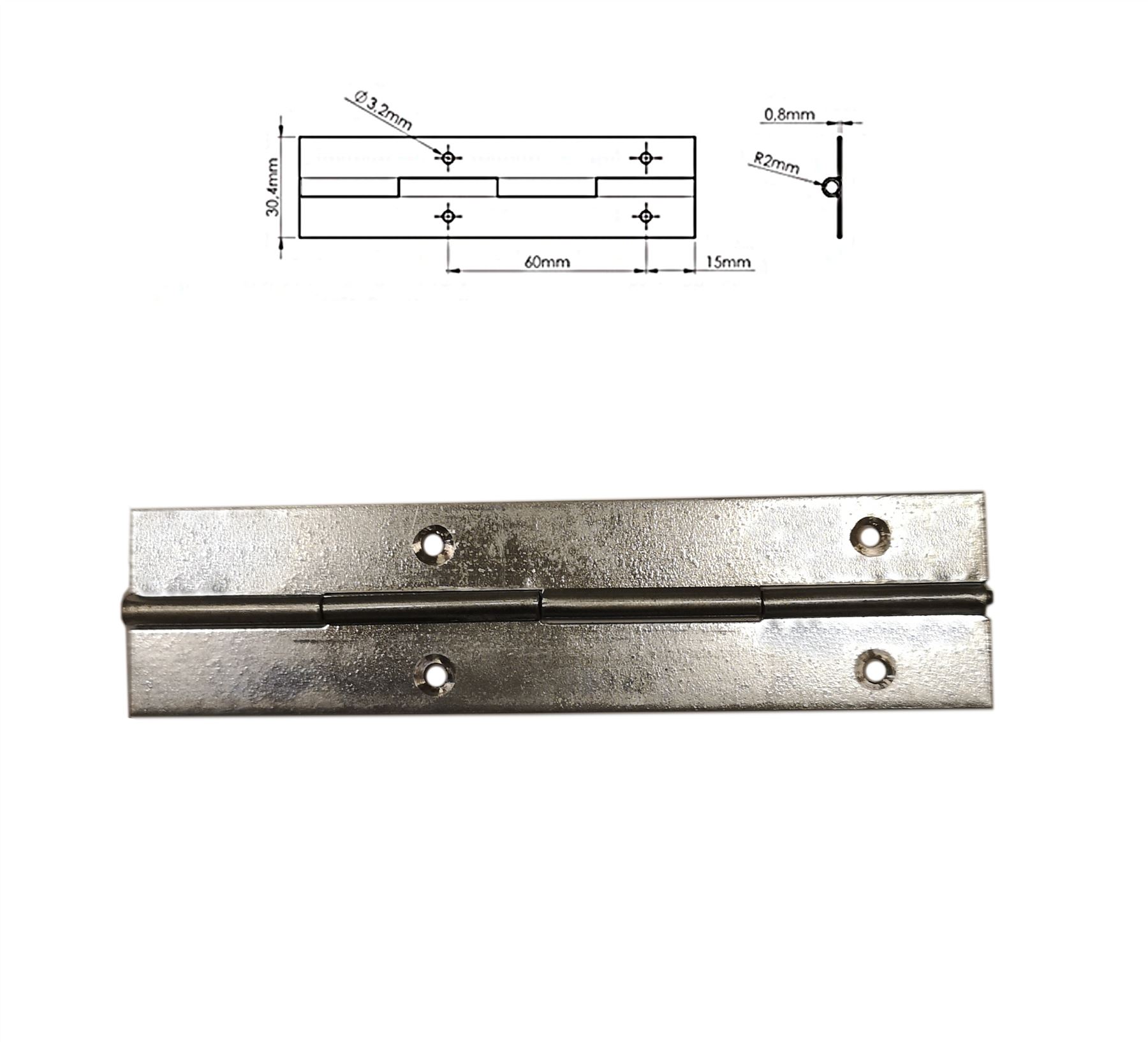 1m Continuous Metal Piano Hinge Gold Colour 1000mm