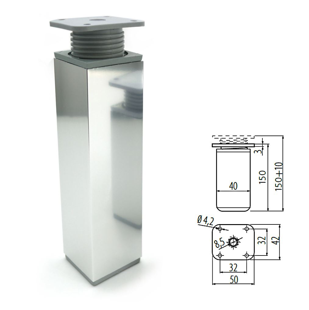 Aluminium Füße Beine Schränke Küche Möbel Chrom 70mm - 200mm | eBay