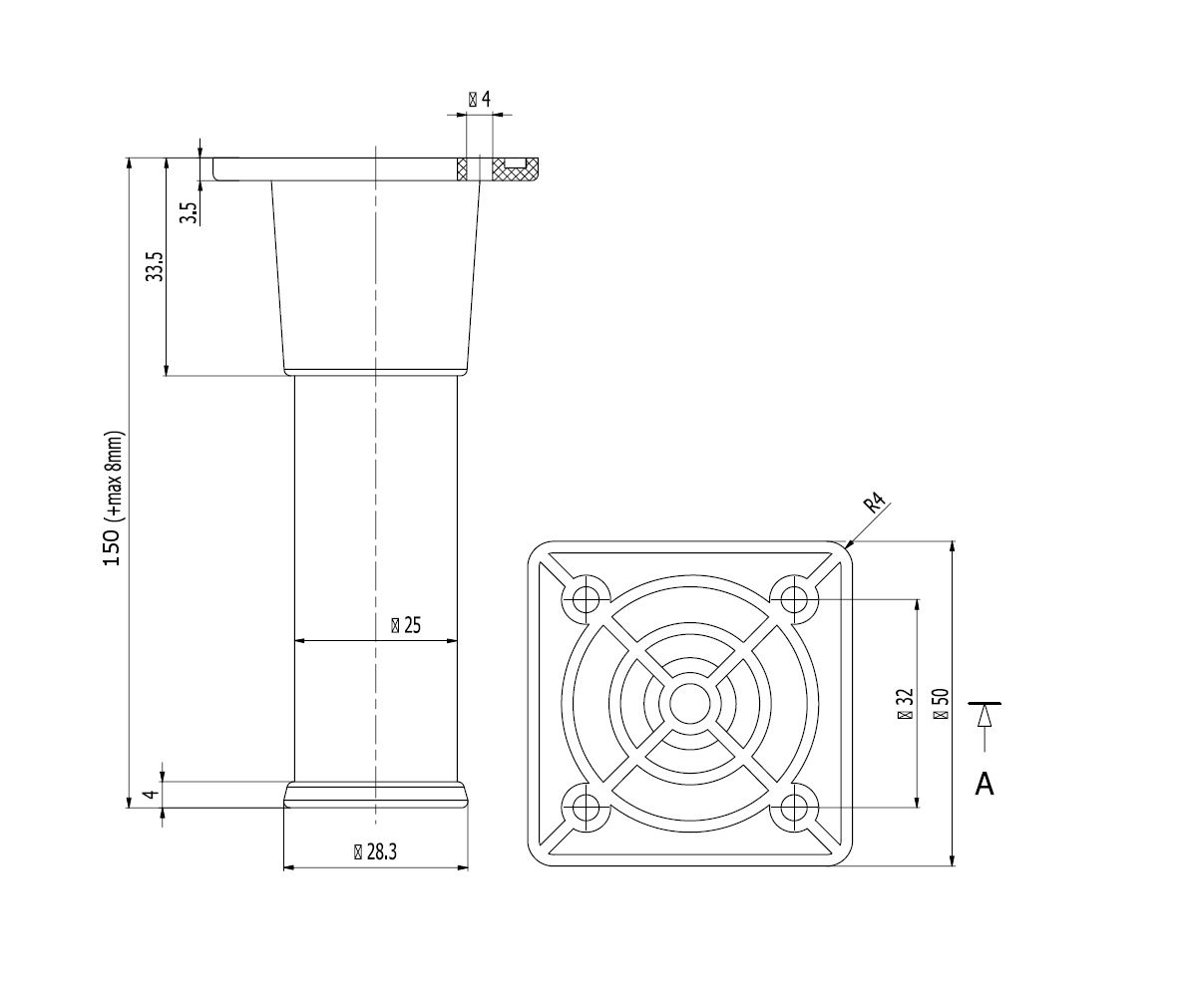 Pies de aluminio/gabinetes de zócalo piernas Armario Muebles De Cocina