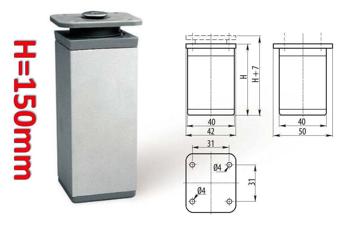 Aluminium Legs Square Round Furniture Sofa Cabinet Footstool Side 60 100 150 Mm Ebay