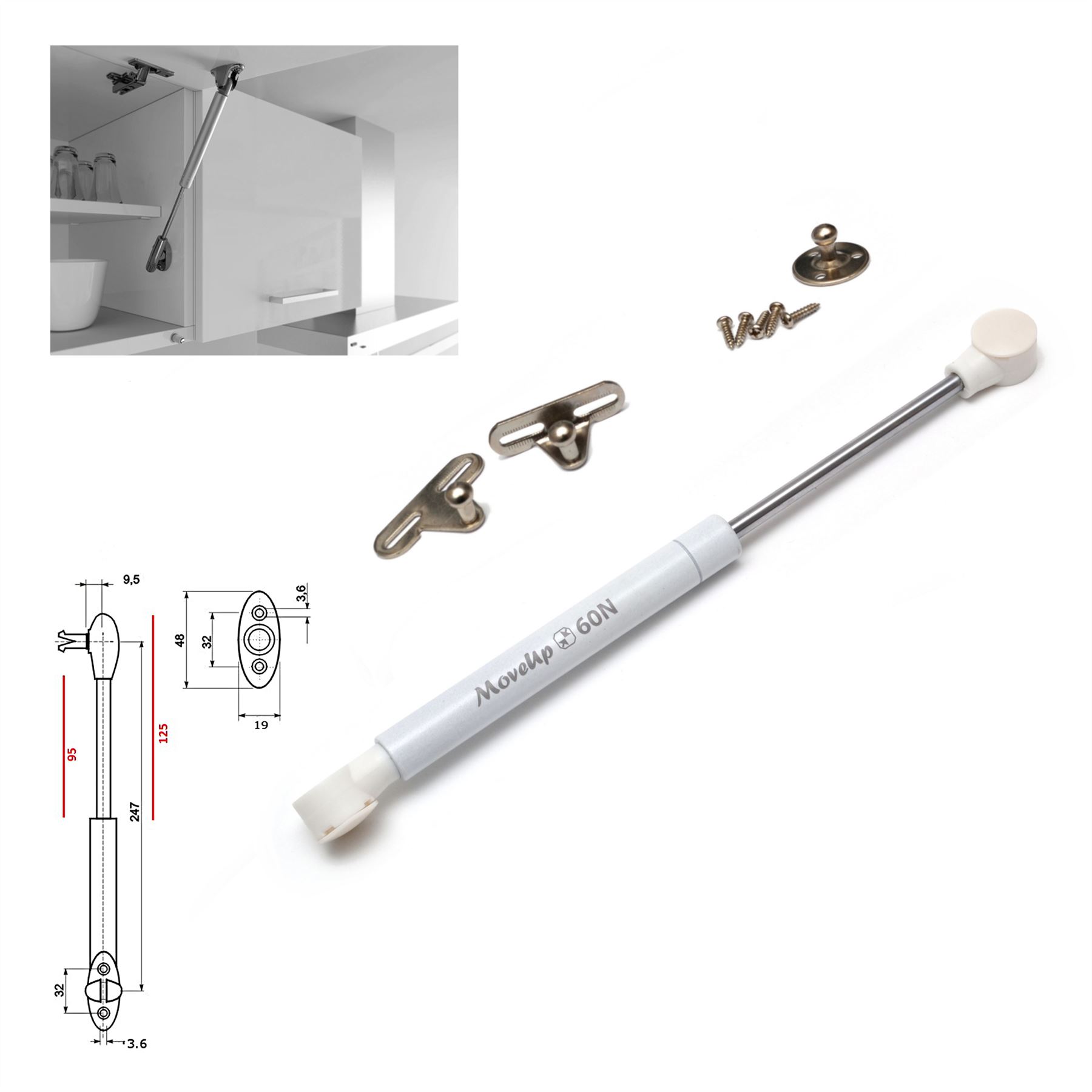 Schrank Möbel Tür Federbein enge Lift Up Down bleiben Unterstützung