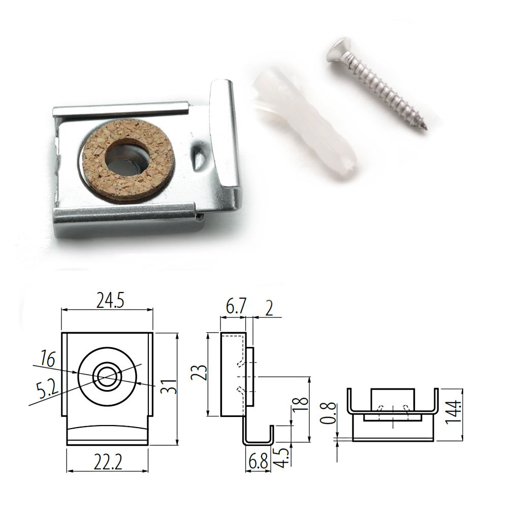 Mirror & Glass Hanging Kit Wall Bracket Adjustable Clips Set/Pack