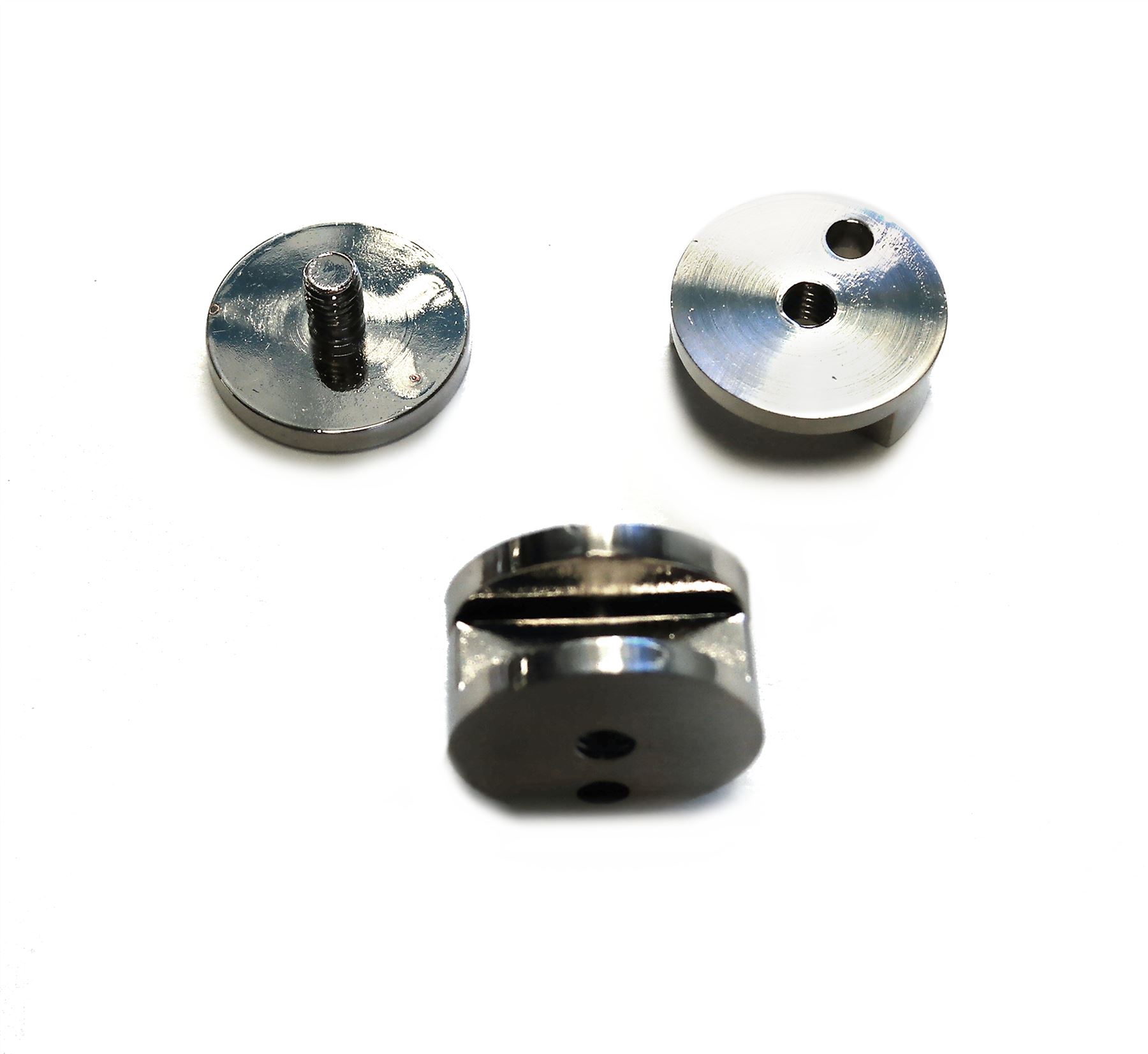 Mirror and Glass Hanging Kit Wall Bracket Round Clips Sets Chrome eBay