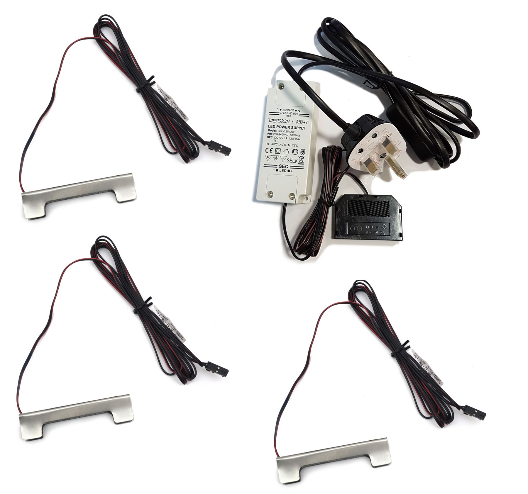 Metal Glass Shelf LED Light Kit Clip 66 mm Warm White 0.25W Sets eBay