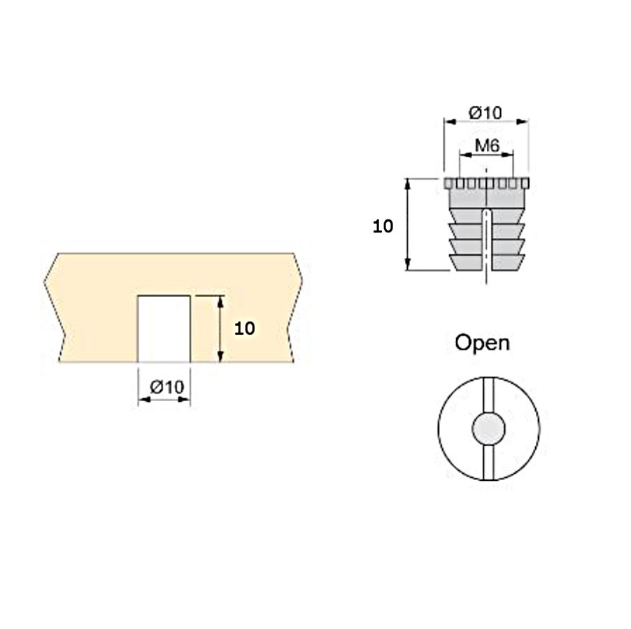 Furniture Connector Accessories Tool Plastic Preinserted Nut Screw