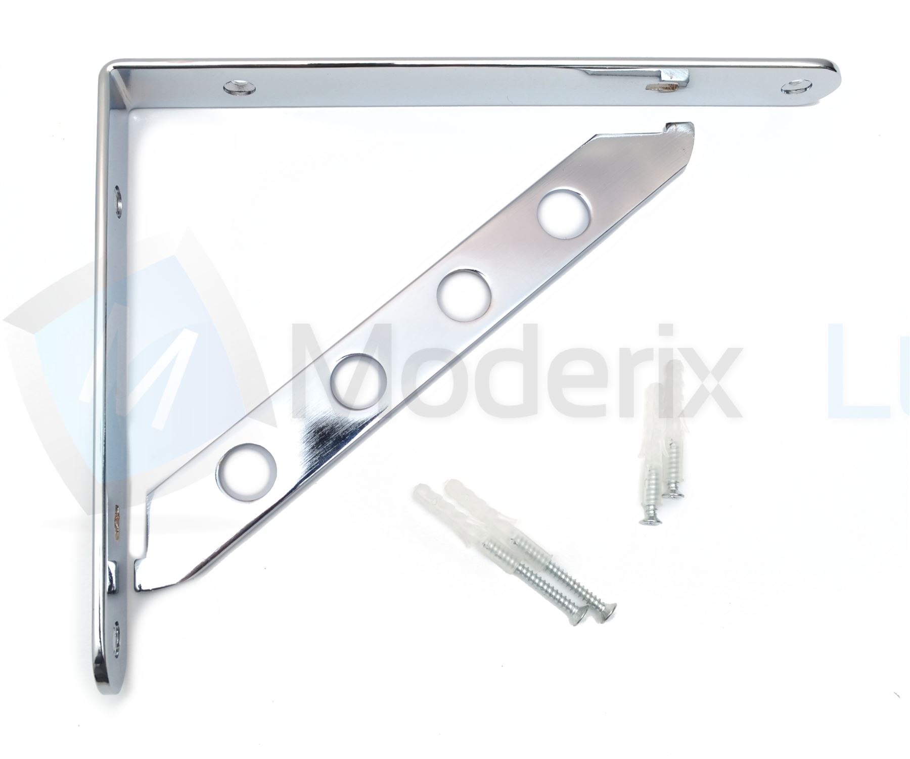 Strong Metal Shelf Supports Bracket High Quality Chrome Satin Pair eBay