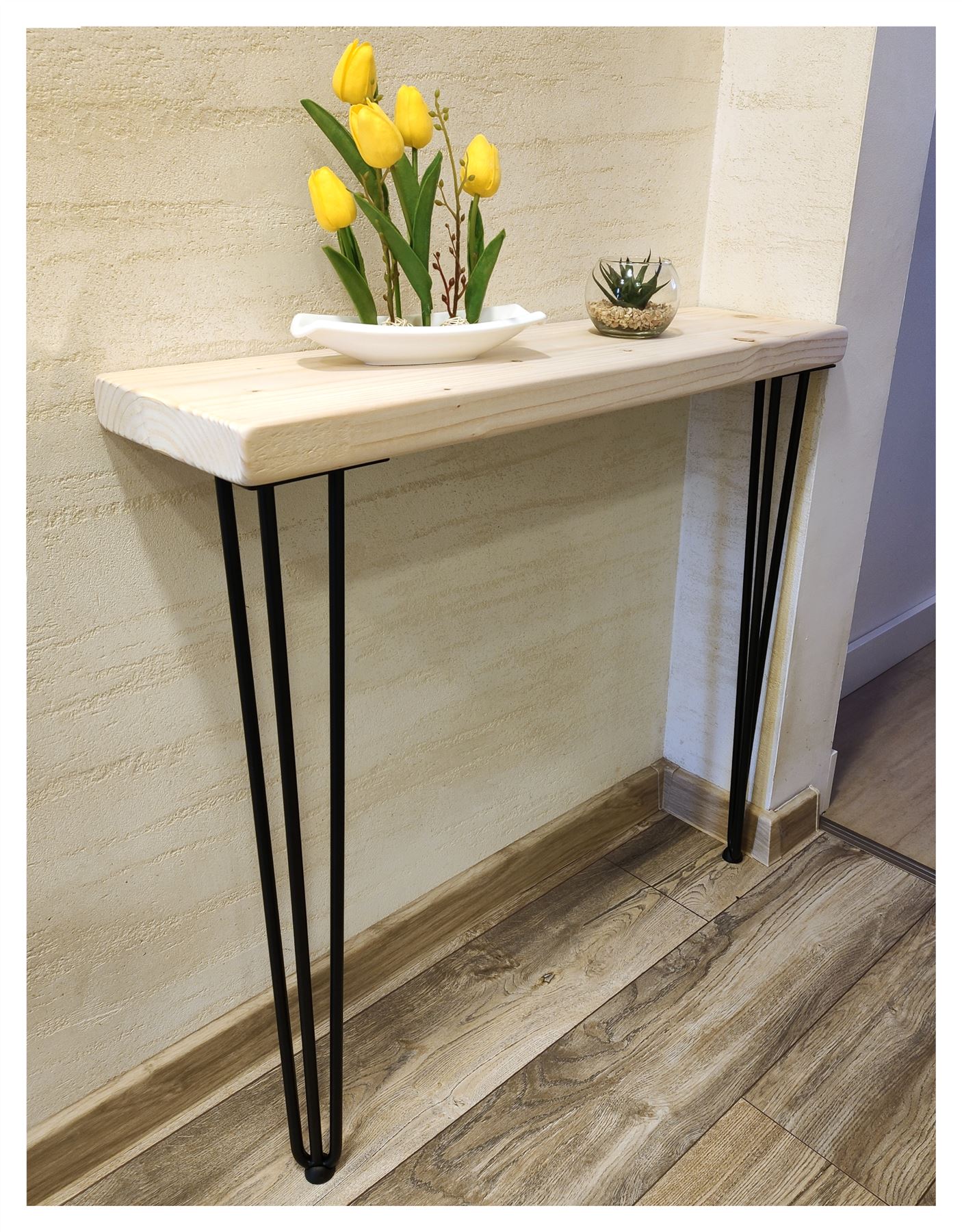 Rustic Console Table Radiator 145mm Hairpin 3R 860mm Unprimed - Picture 16 of 51