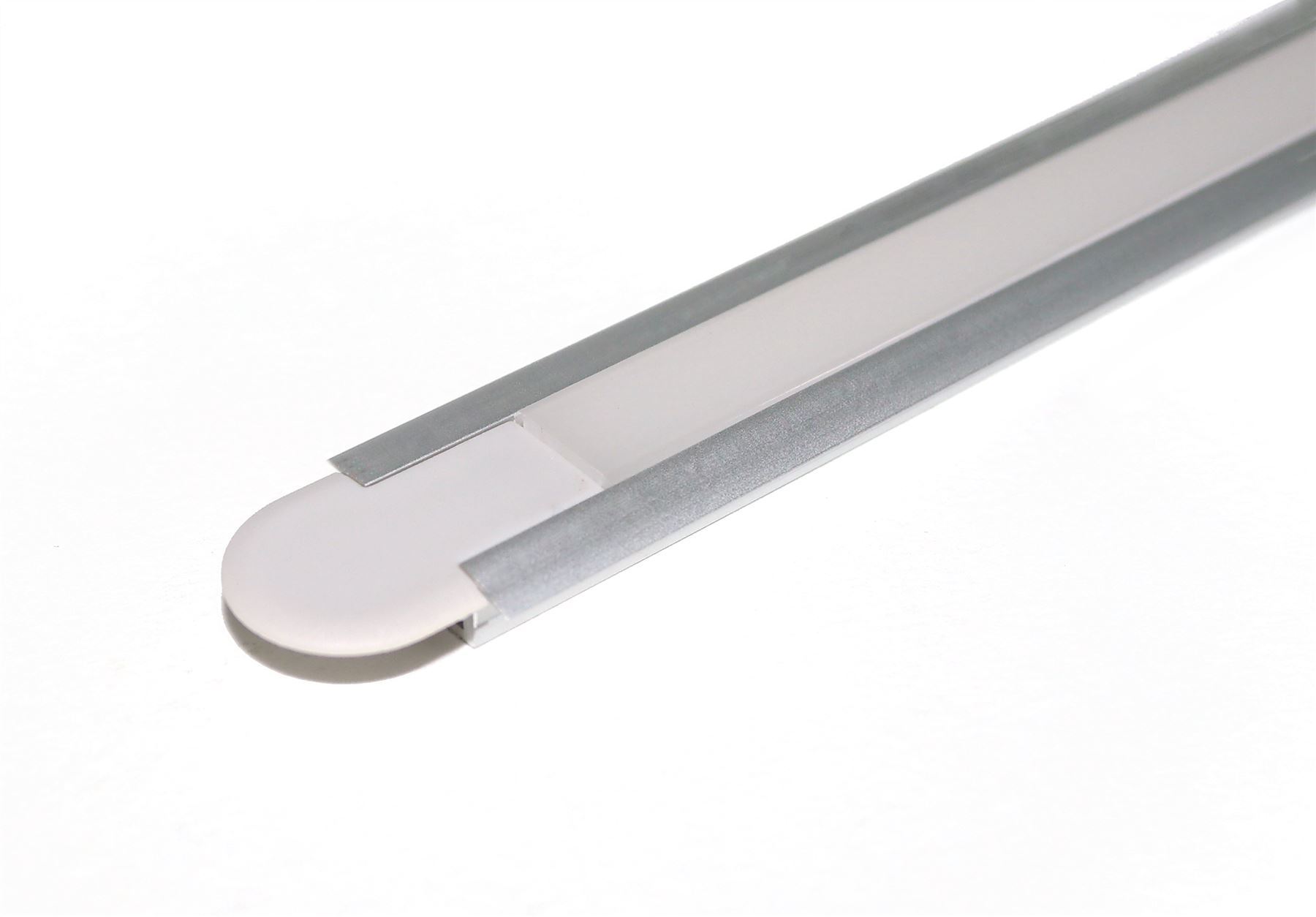 LED Aluminium Profile Straight Recessed Corner 1M + End caps, Mounting