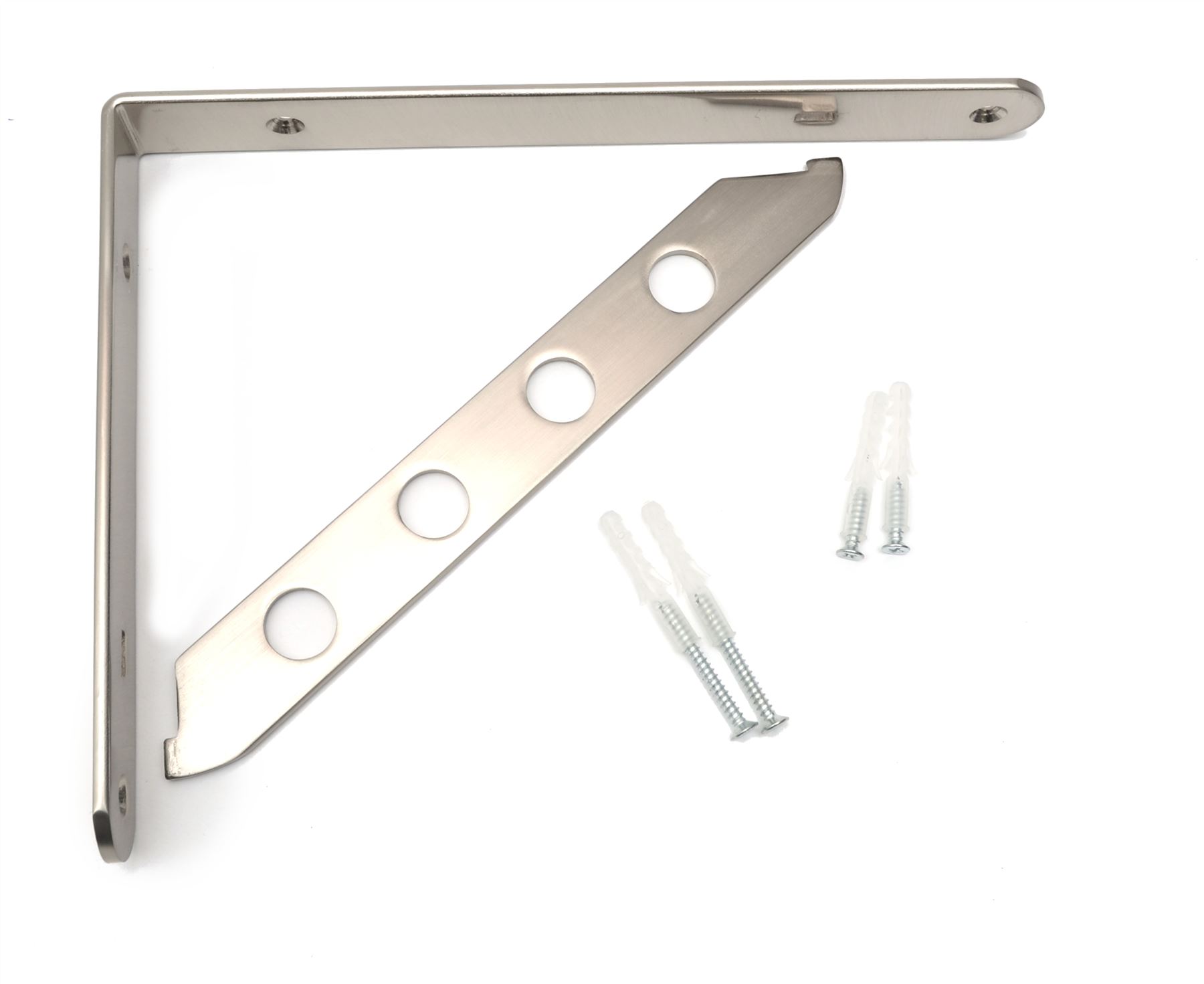 Strong Metal Shelf Supports Bracket High Quality Chrome Satin Pair eBay