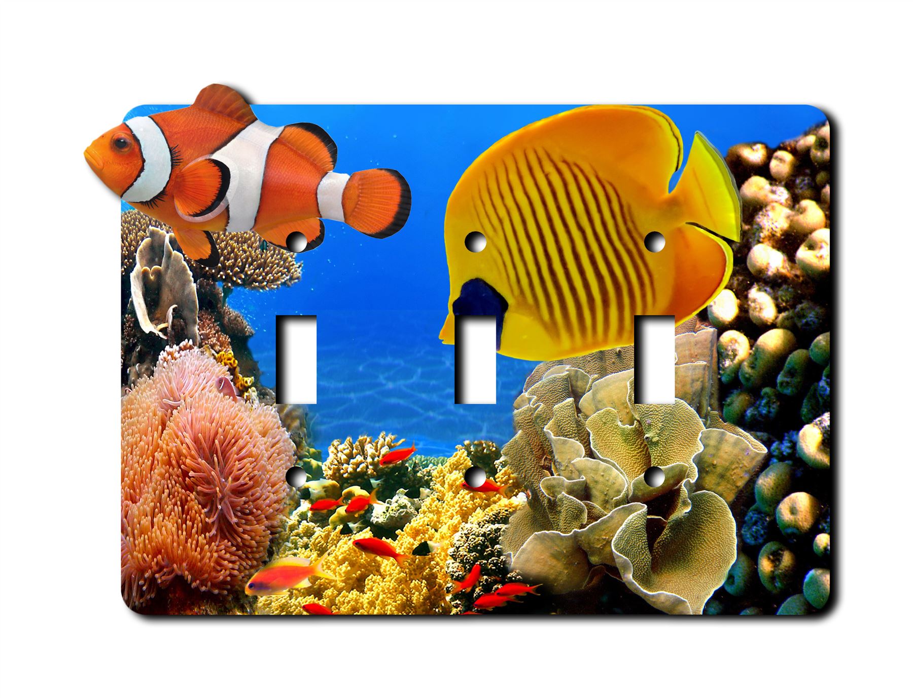 Interruptor de placa de pared de pez payaso tropical basculante salida placas de pared cubierta 1 2 3 cuadrillas - Imagen 11 de 12