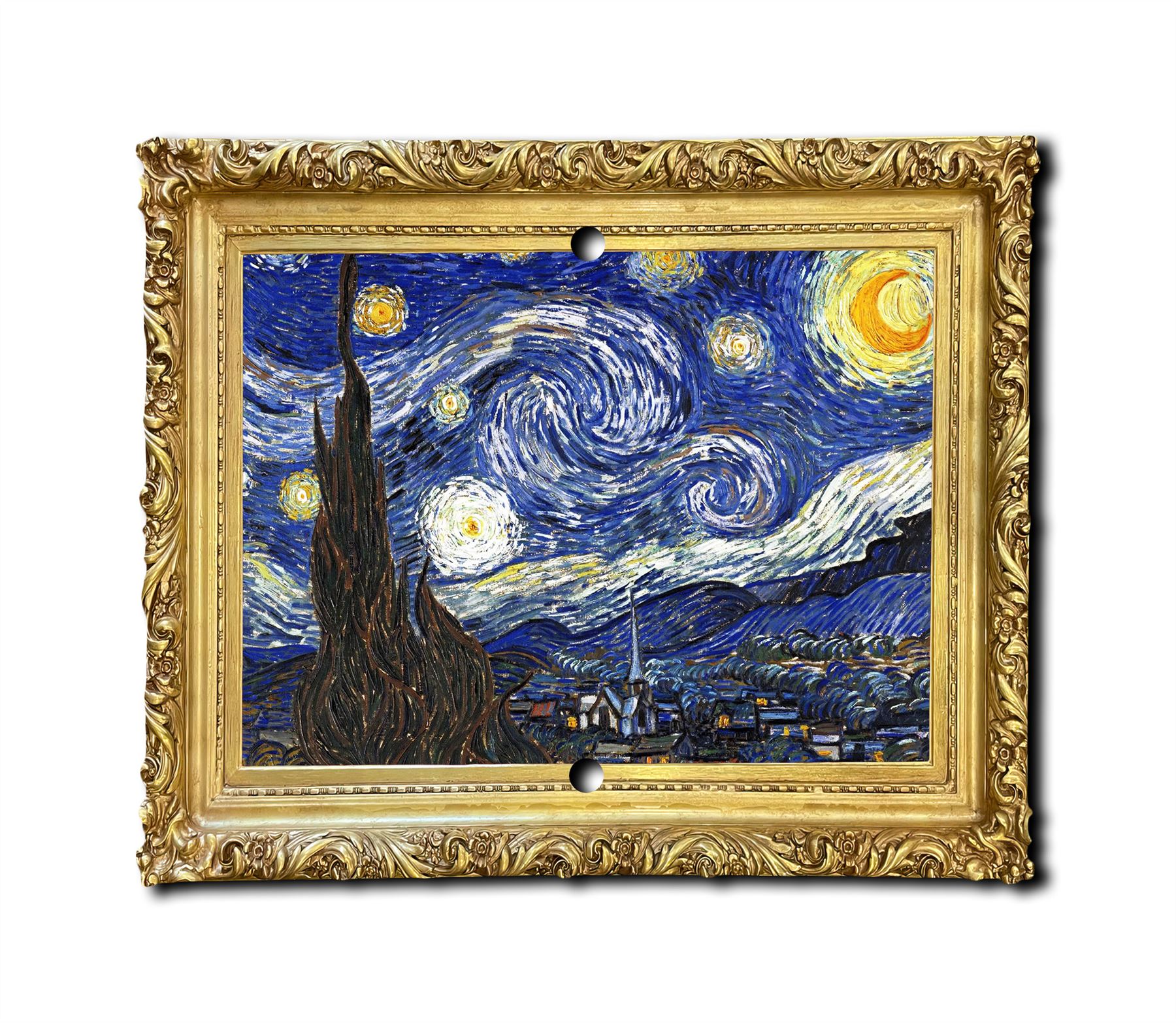 Interruptor de placa de pared de pintura de noche estrellada placa de pared salida cubierta basculante 1 2 3 velocidades - Imagen 6 de 12