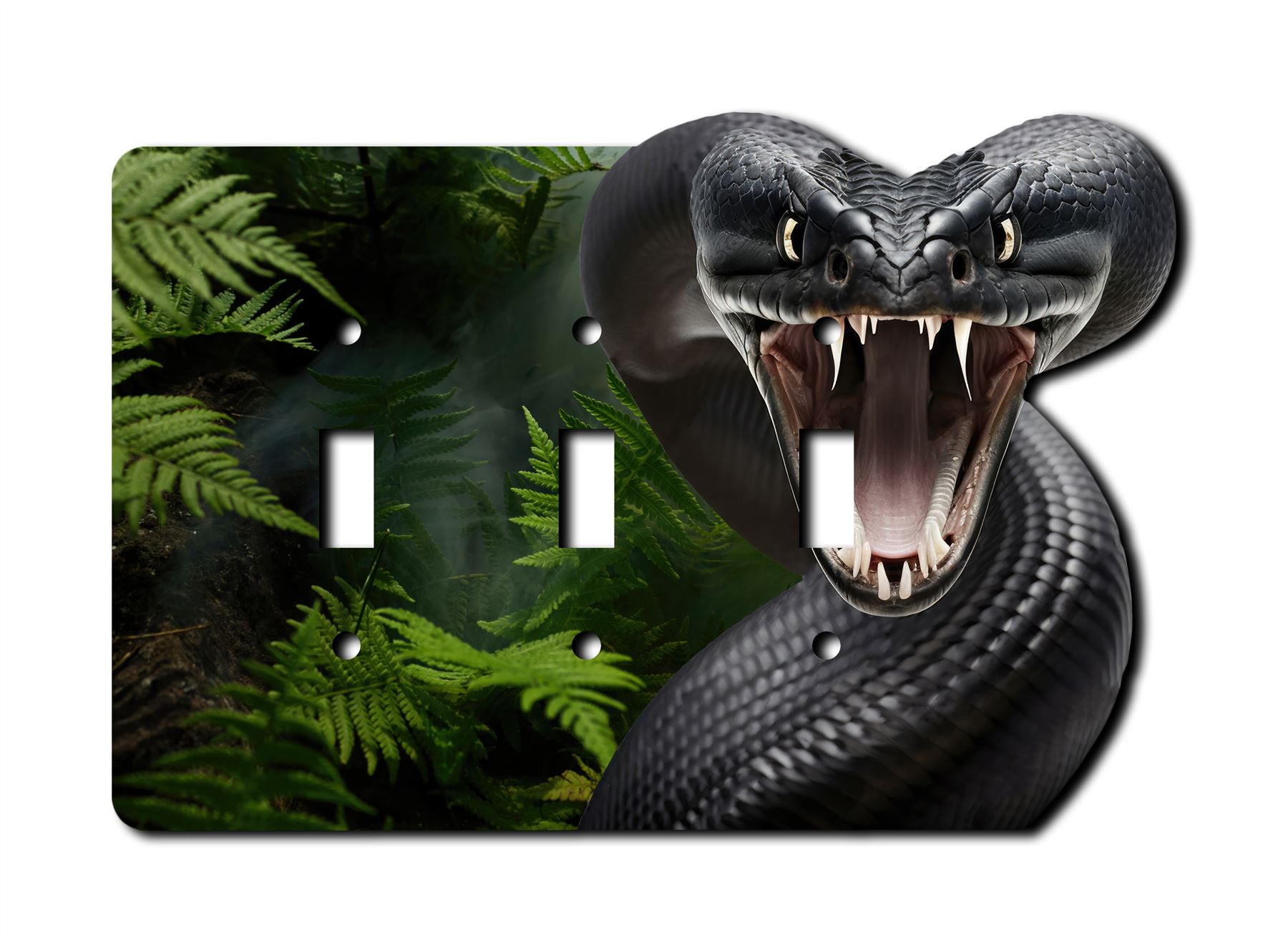 Colmillos de serpiente víbora negra placa de pared interruptor paleta salida balancín cubierta placas de pared - Imagen 11 de 12