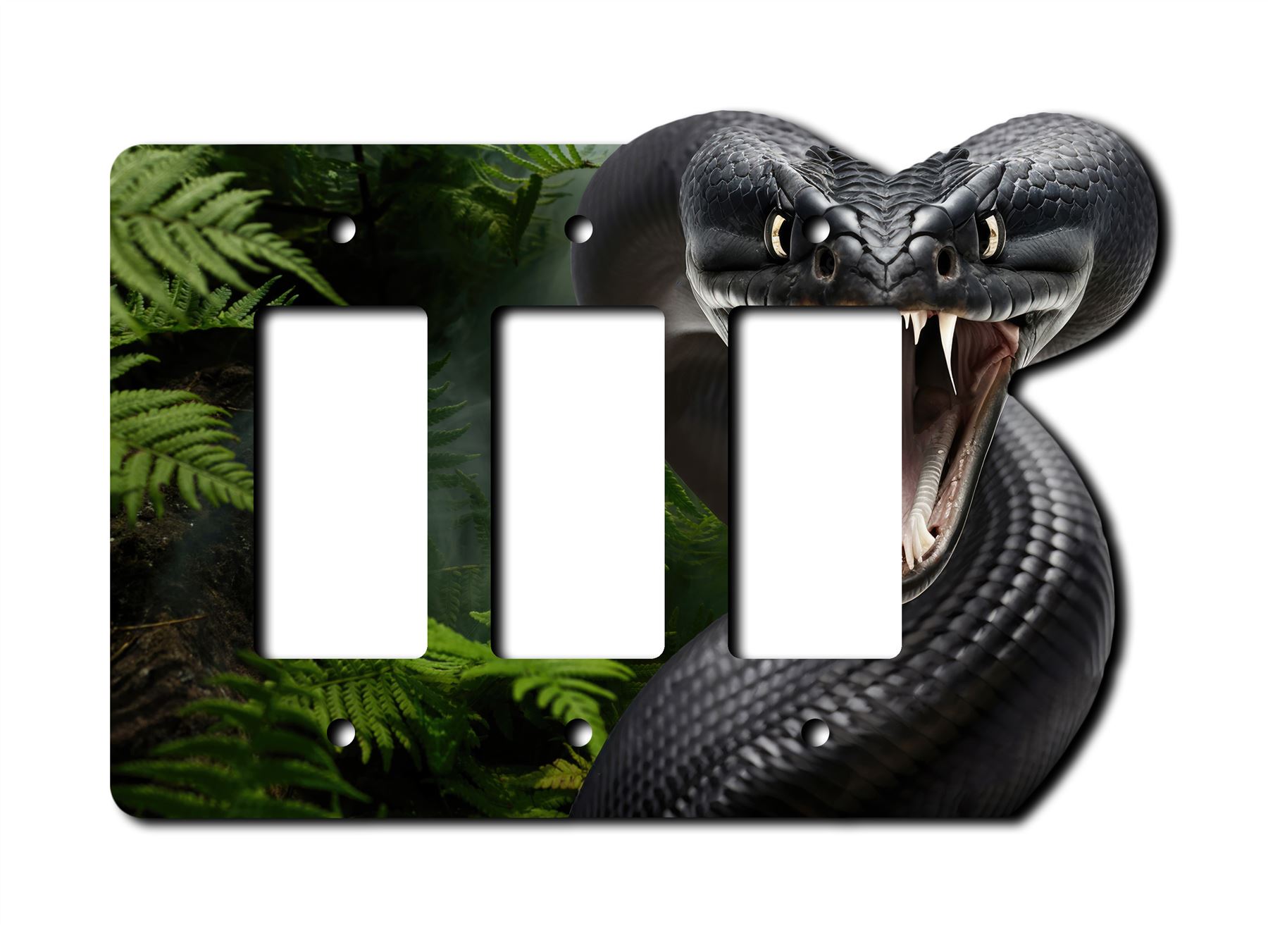Colmillos de serpiente víbora negra placa de pared interruptor paleta salida balancín cubierta placas de pared - Imagen 12 de 12