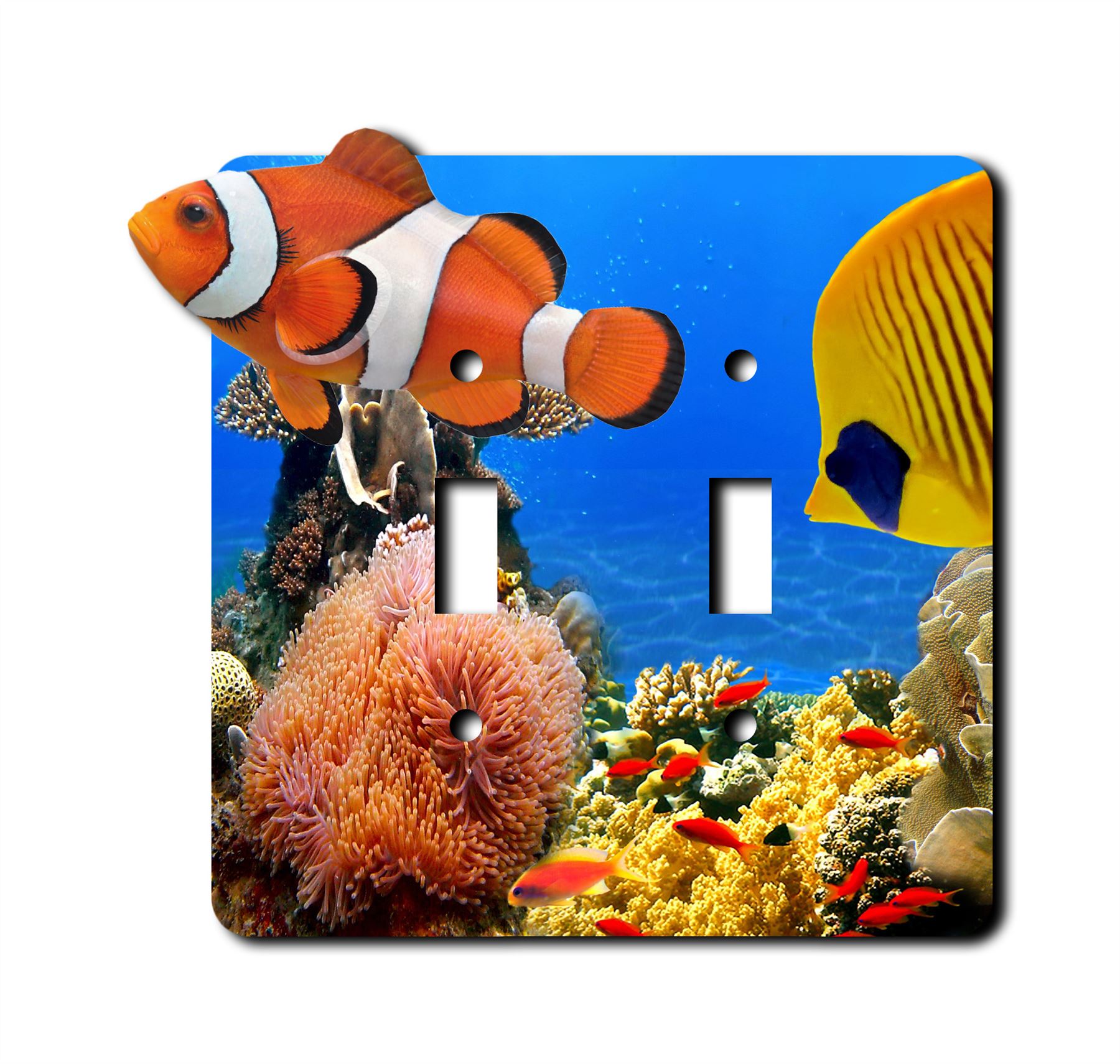Interruptor de placa de pared de pez payaso tropical basculante salida placas de pared cubierta 1 2 3 cuadrillas - Imagen 3 de 12