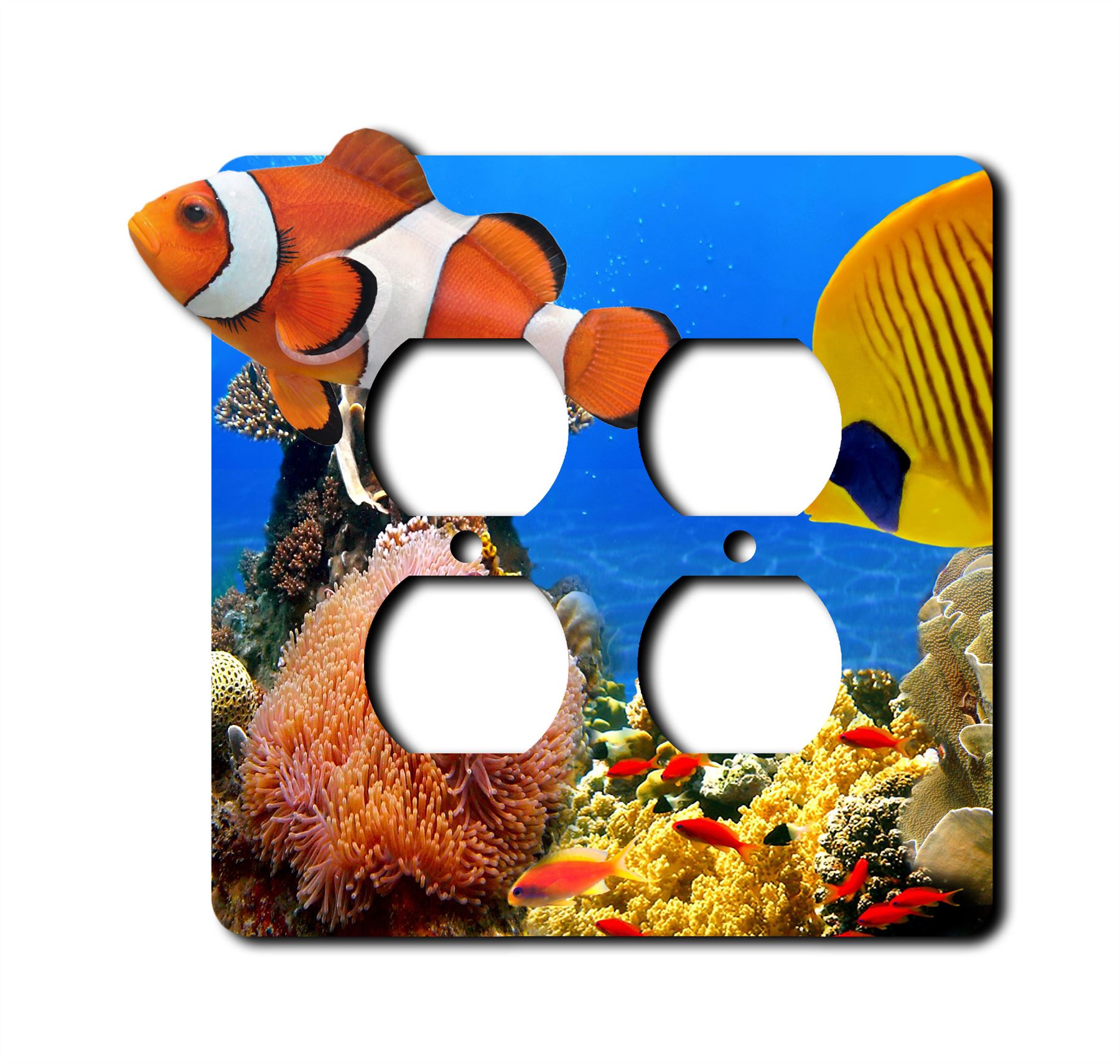 Interruptor de placa de pared de pez payaso tropical basculante salida placas de pared cubierta 1 2 3 cuadrillas - Imagen 4 de 12