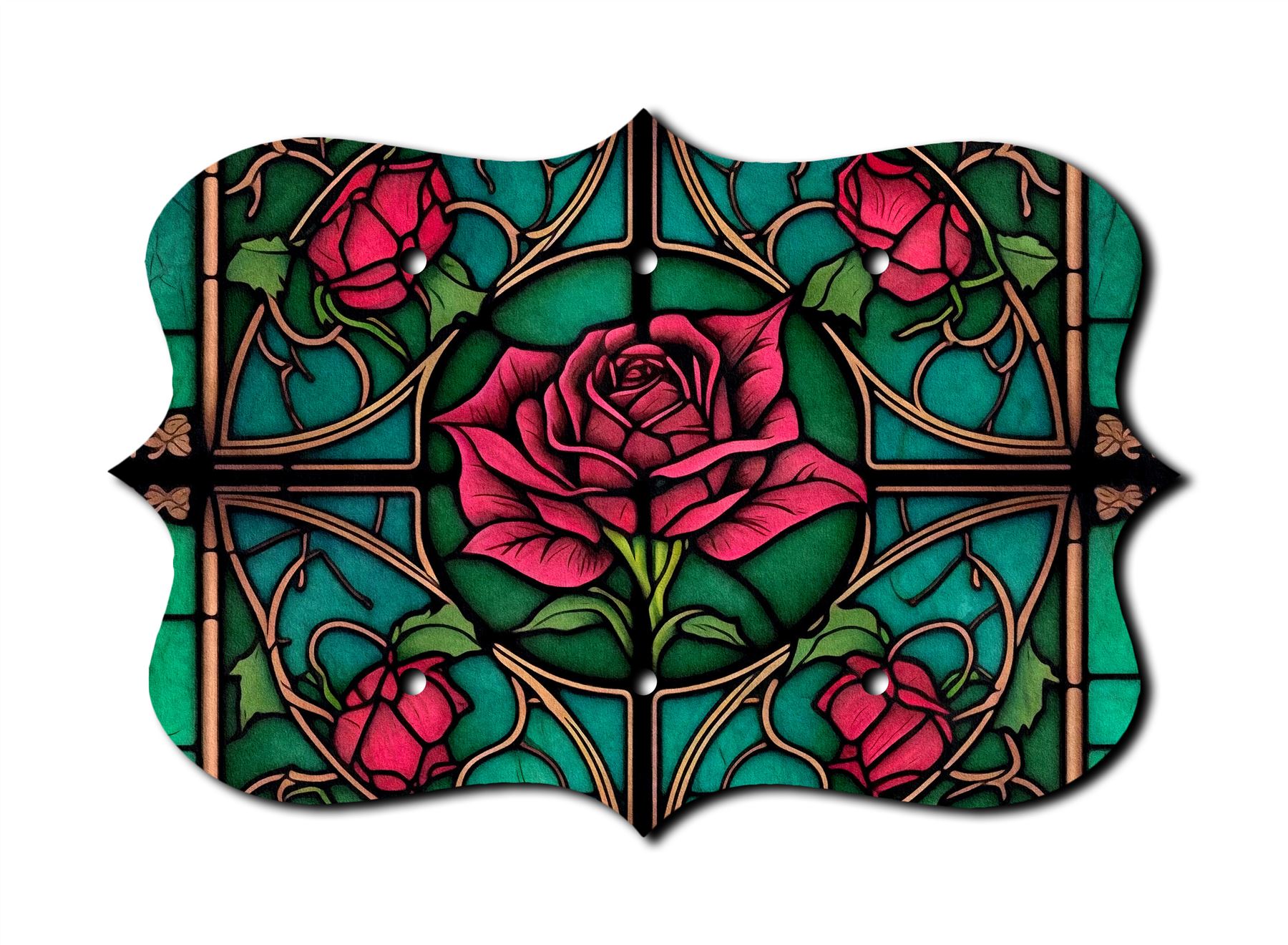 Stained Glass Look Rose Wall Plate Switch Paddle Outlet Rocker Cover Wallplates - Picture 10 of 12